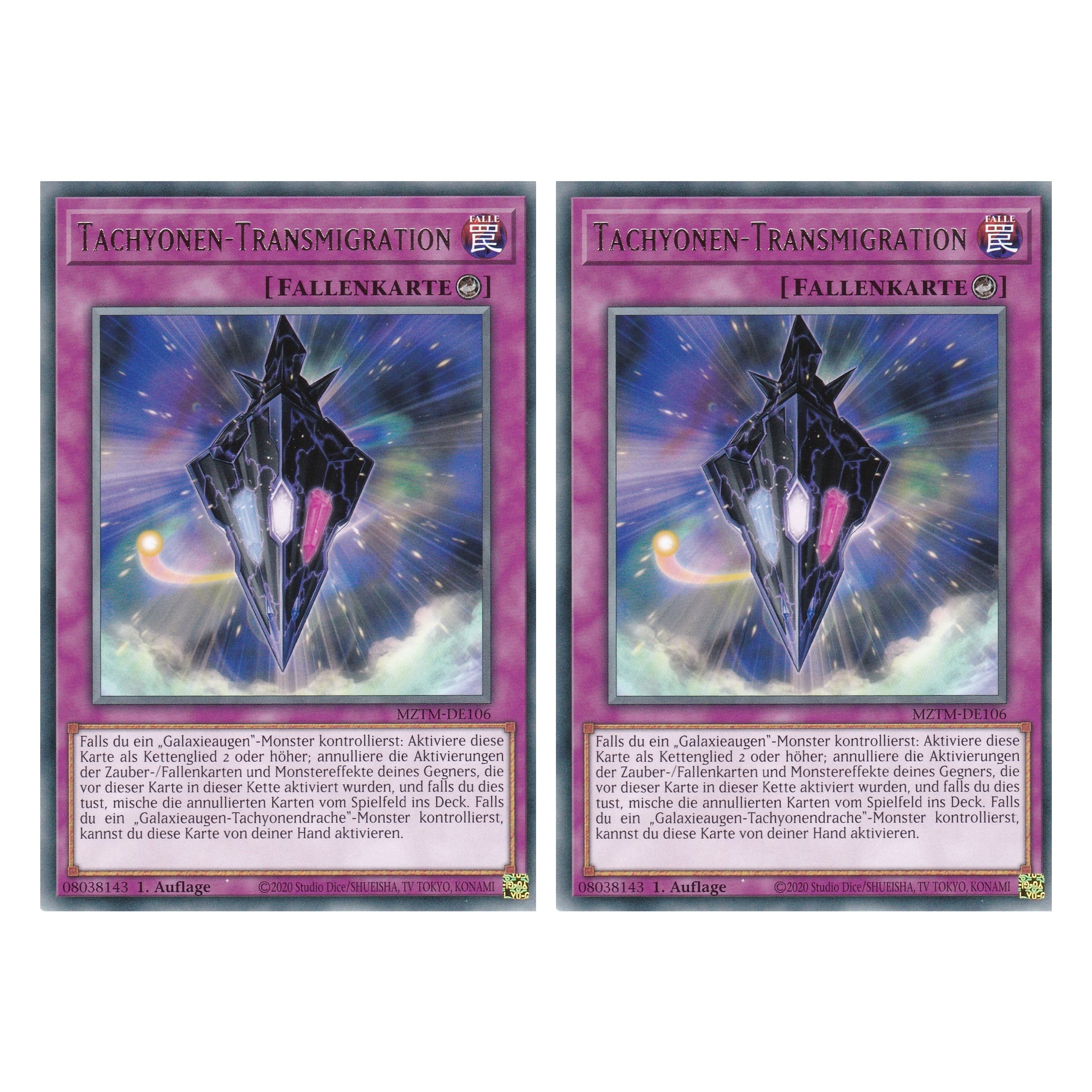 Tachyonen-Transmigration - MZTM-DE106 - Rare - Deutsch - 1. Auflage - Maze of the Master - Duo Set (2 Stück) - Yu-Gi-Oh!