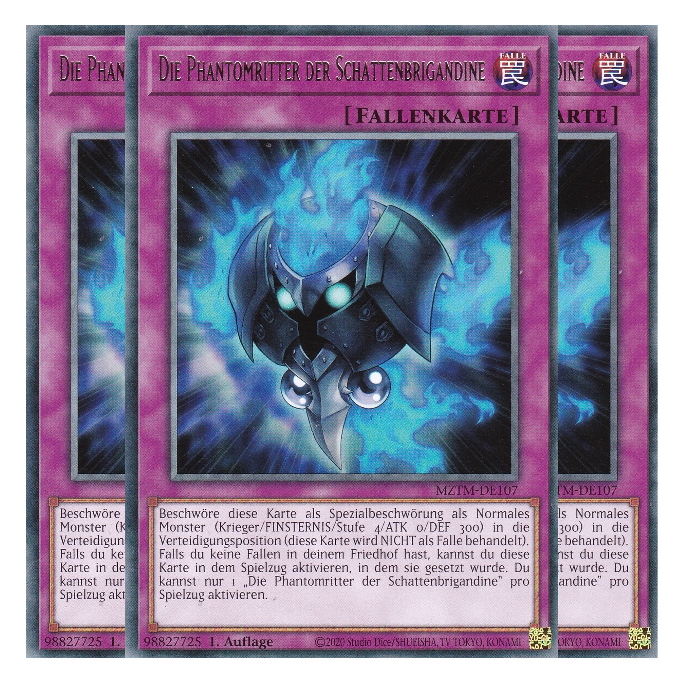 Die Phantomritter der Schattenbrigandine - MZTM-DE107 - Rare - Deutsch - 1. Auflage - Maze of the Master - Playset (3 Kopien) - Yu-Gi-Oh!