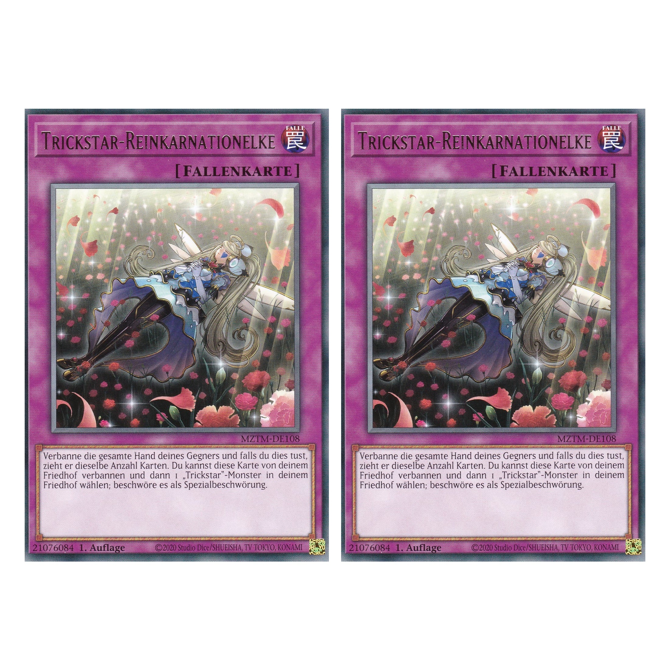 Trickstar-Reinkarnation - MZTM-DE108 - Rare - Deutsch - 1. Auflage - Maze of the Master - Duo Set (2 Stück) - Yu-Gi-Oh!