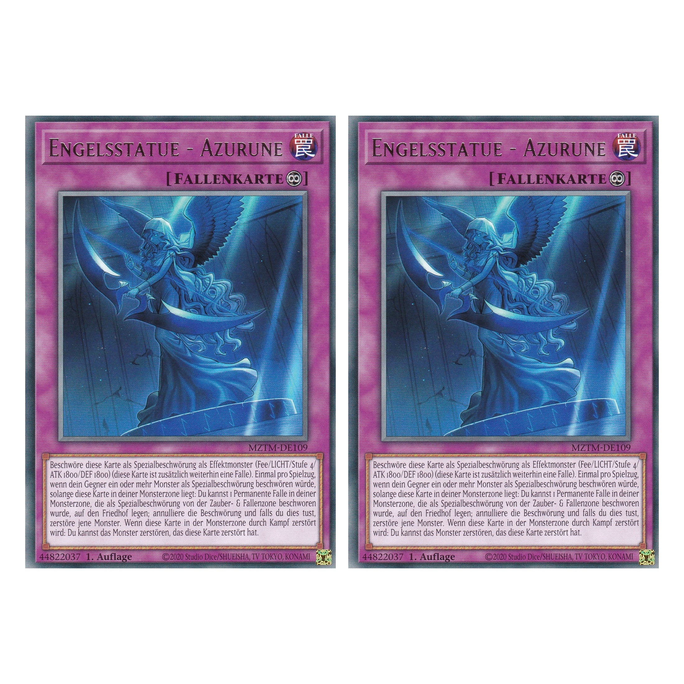 Engelsstatue - Azurune - MZTM-DE109 - Rare - Deutsch - 1. Auflage - Maze of the Master - Duo Set (2 Stück) - Yu-Gi-Oh!