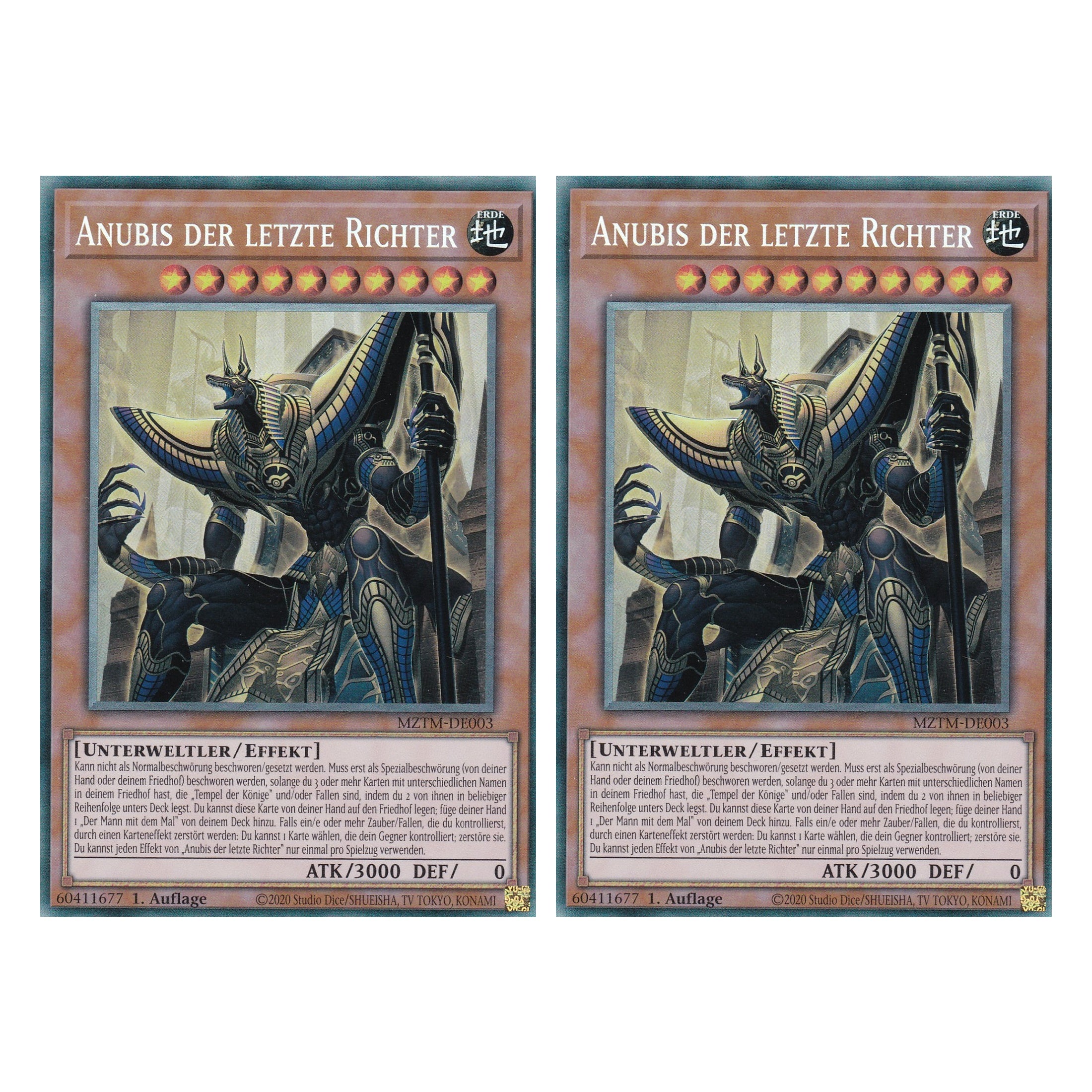 Anubis der letzte Richter - MZTM-DE003 - Collector’s Rare - Deutsch - 1. Auflage - Maze of the Master - Duo Set (2 Stück) - Yu-Gi-Oh!