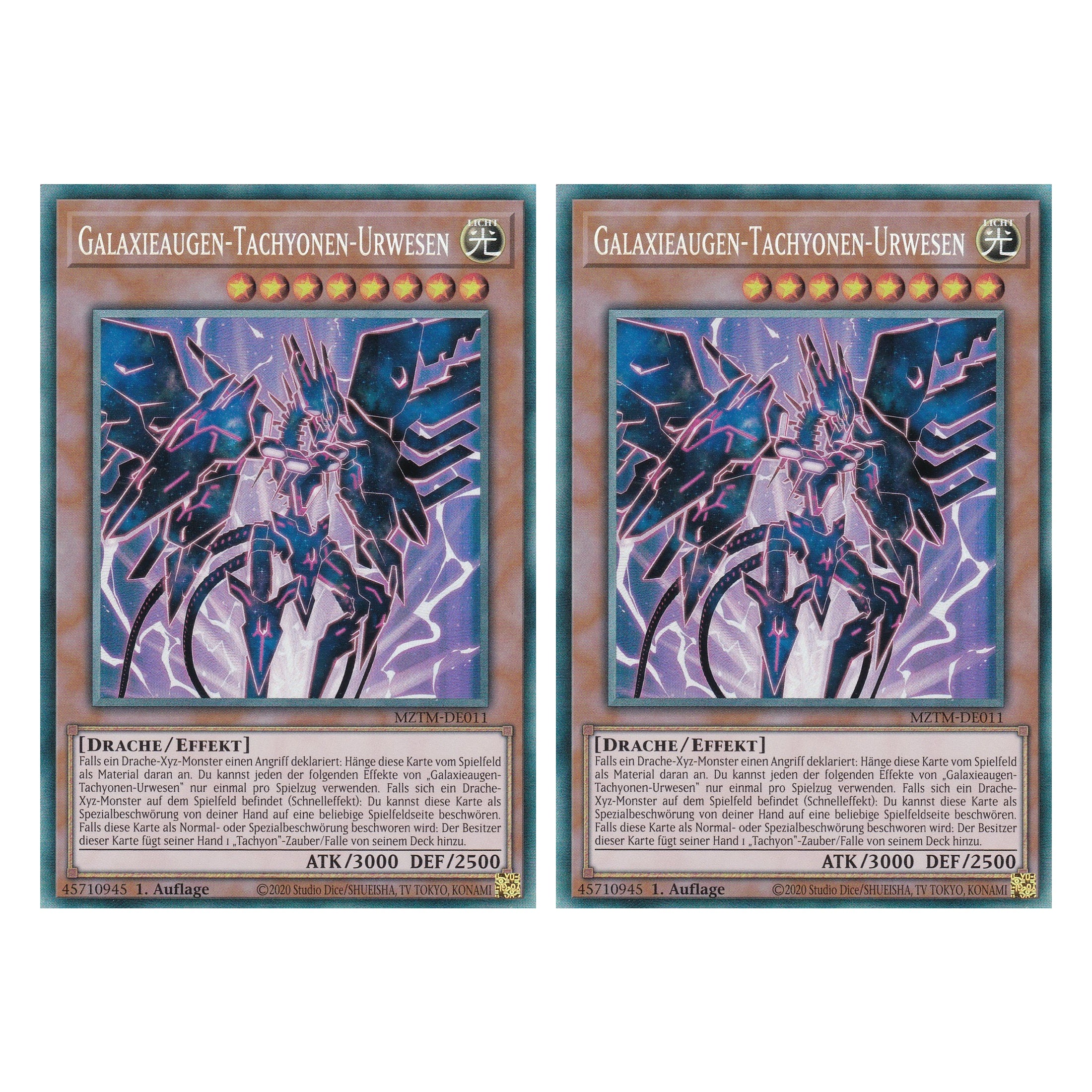 Galaxieaugen-Tachyonen-Urwesen - MZTM-DE011 - Collector’s Rare - Deutsch - 1. Auflage - Maze of the Master - Duo Set (2 Stück) - Yu-Gi-Oh!