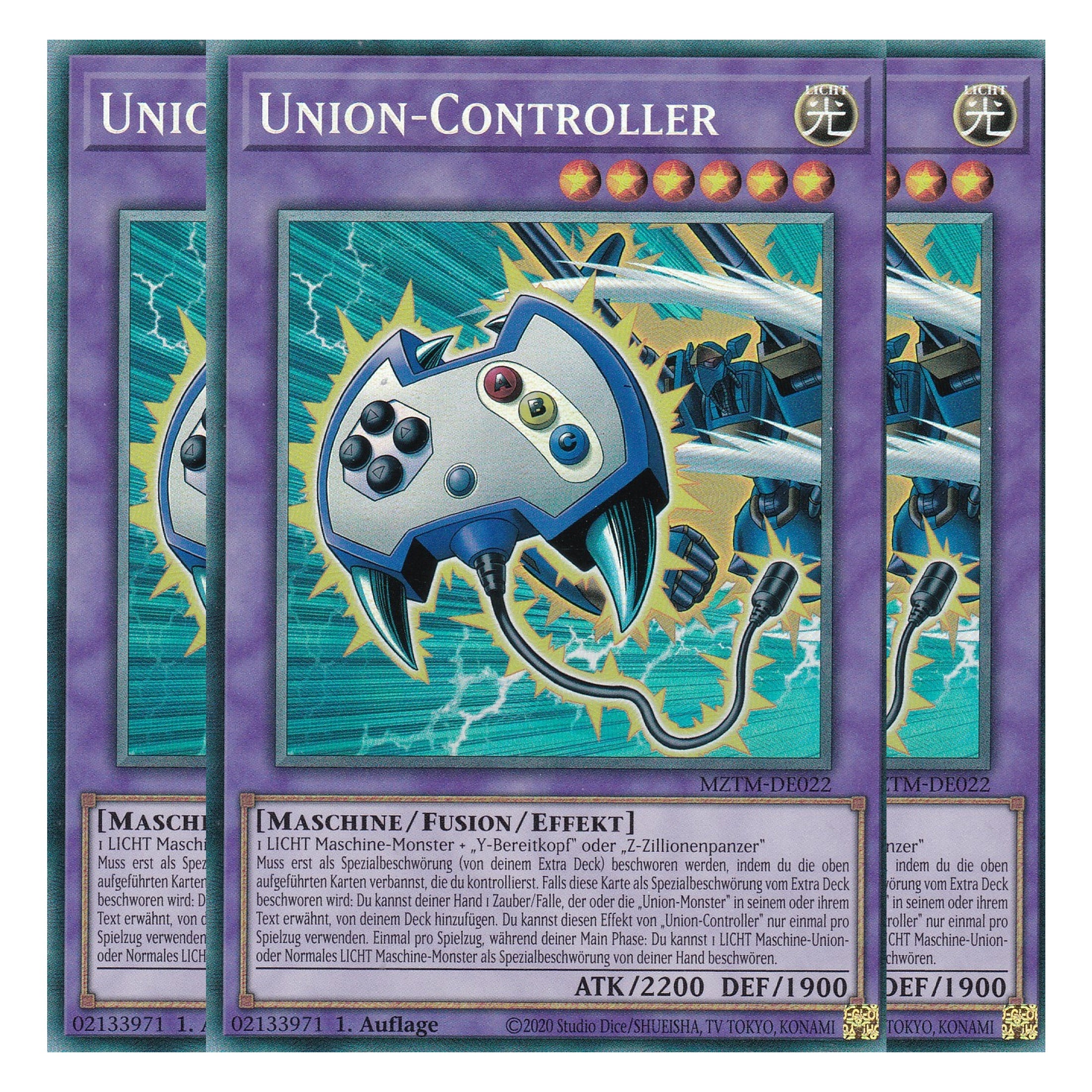 Union-Controller - MZTM-DE022 - Collector’s Rare - Deutsch - 1. Auflage - Maze of the Master - Playset (3 Kopien) - Yu-Gi-Oh!