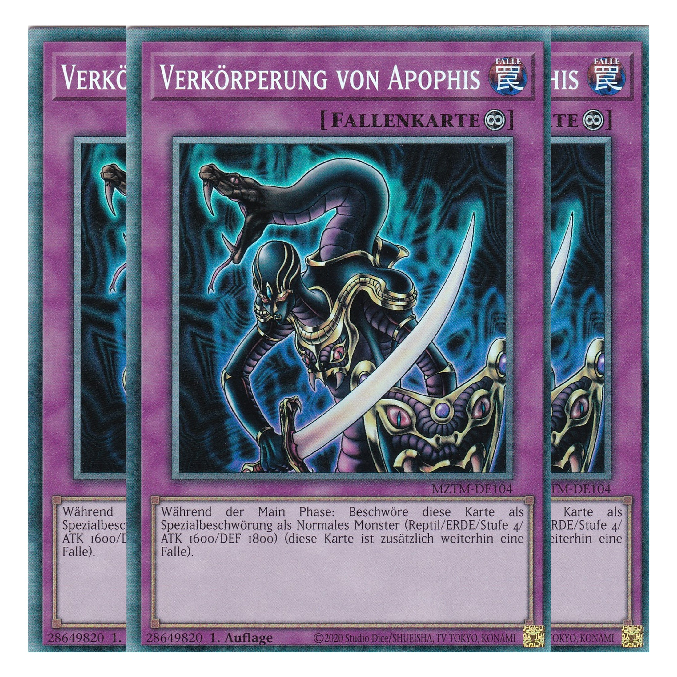 Verkörperung von Apophis - MZTM-DE104 - Collector’s Rare - Deutsch - 1. Auflage - Maze of the Master - Playset (3 Kopien) - Yu-Gi-Oh!