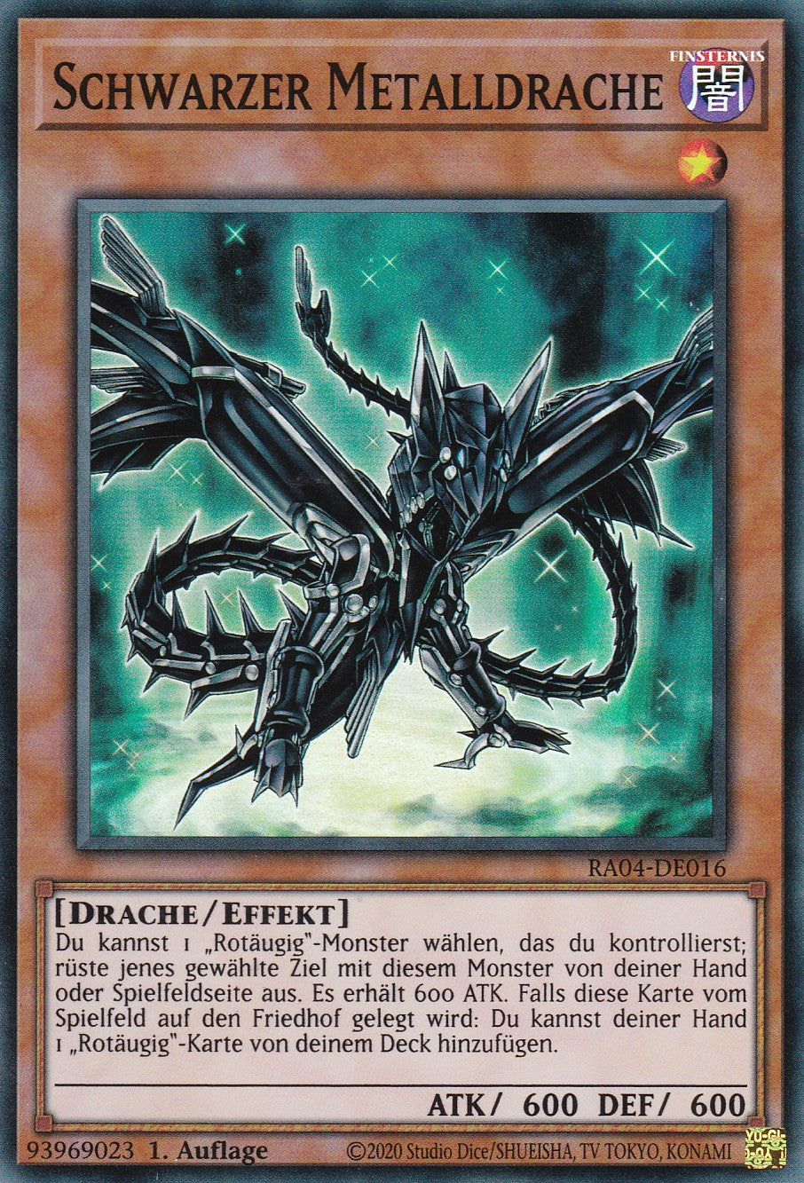 Schwarzer Metalldrache - RA04-DE016 - Super Rare - Deutsch - 1. Auflage - Quarter Century Stampede