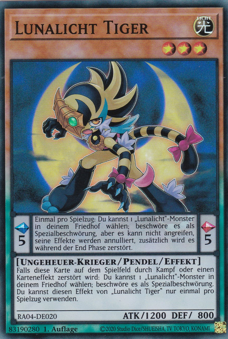 Lunalicht Tiger - RA04-DE020 - Super Rare - Deutsch - 1. Auflage - Quarter Century Stampede