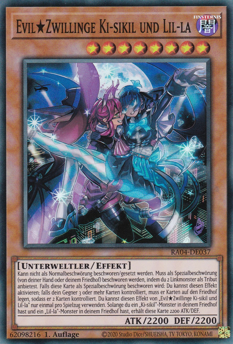 EvilTwins Ki-sikil & Lil-la - RA04-DE037 - Super Rare - Deutsch - 1. Auflage - Quarter Century Stampede