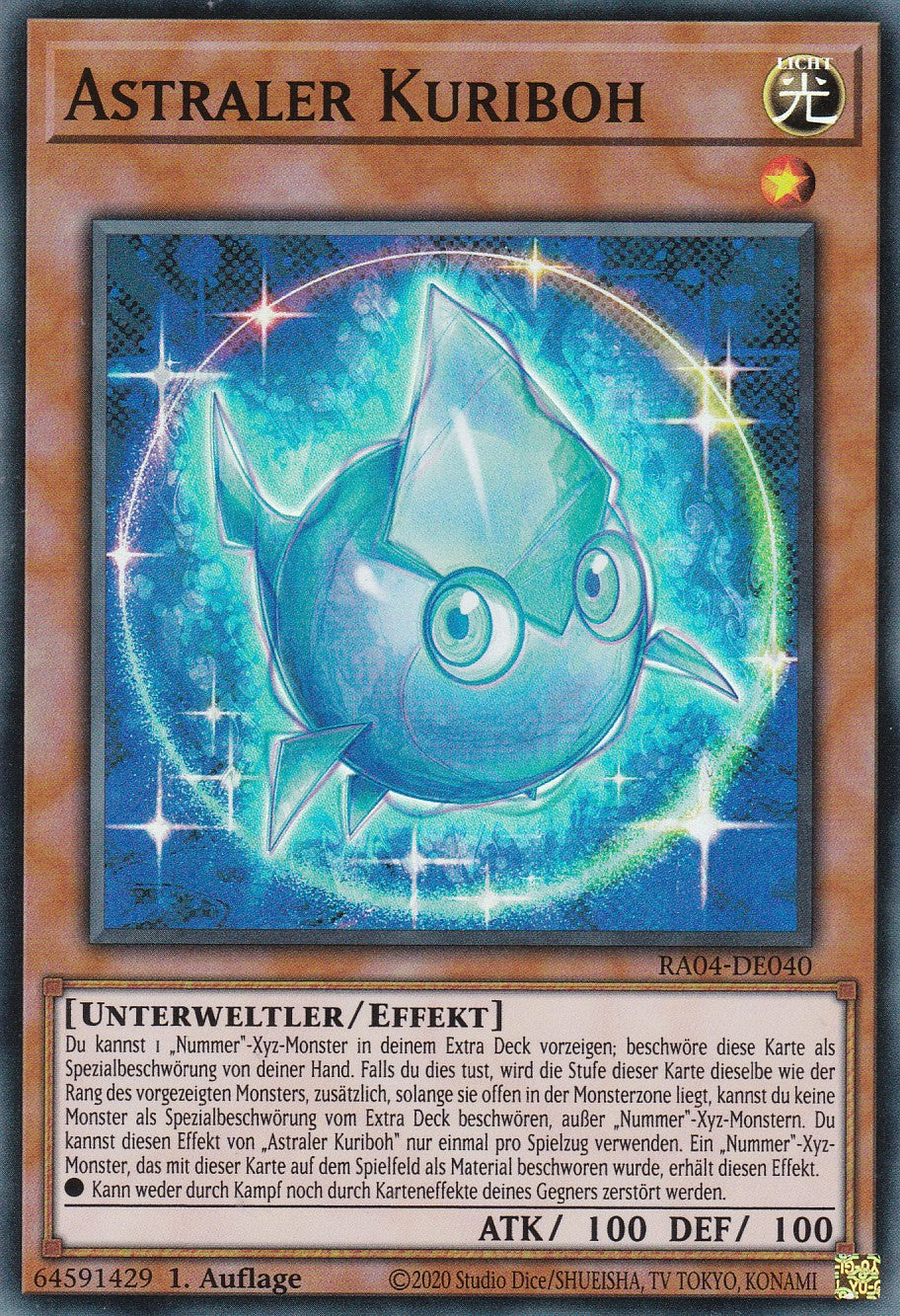 Astraler Kuriboh - RA04-DE040 - Super Rare - Deutsch - 1. Auflage - Quarter Century Stampede