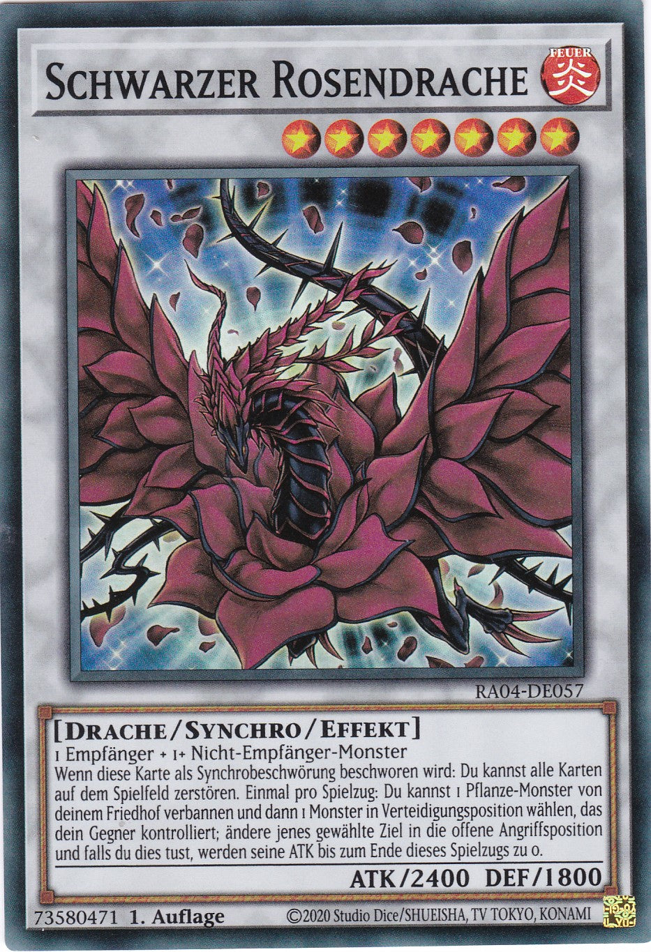 Schwarzer Rosendrache - RA04-DE057 - Super Rare - Deutsch - 1. Auflage - Quarter Century Stampede