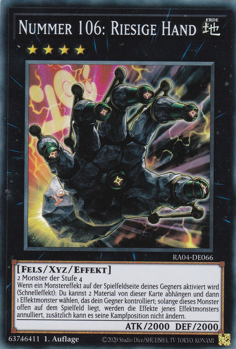 Nummer 106: Riesige Hand - RA04-DE066 - Super Rare - Deutsch - 1. Auflage - Quarter Century Stampede