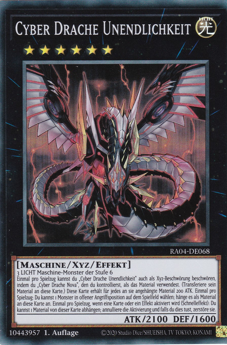 Cyber Drache Unendlichkeit - RA04-DE068 - Super Rare - Deutsch - 1. Auflage - Quarter Century Stampede