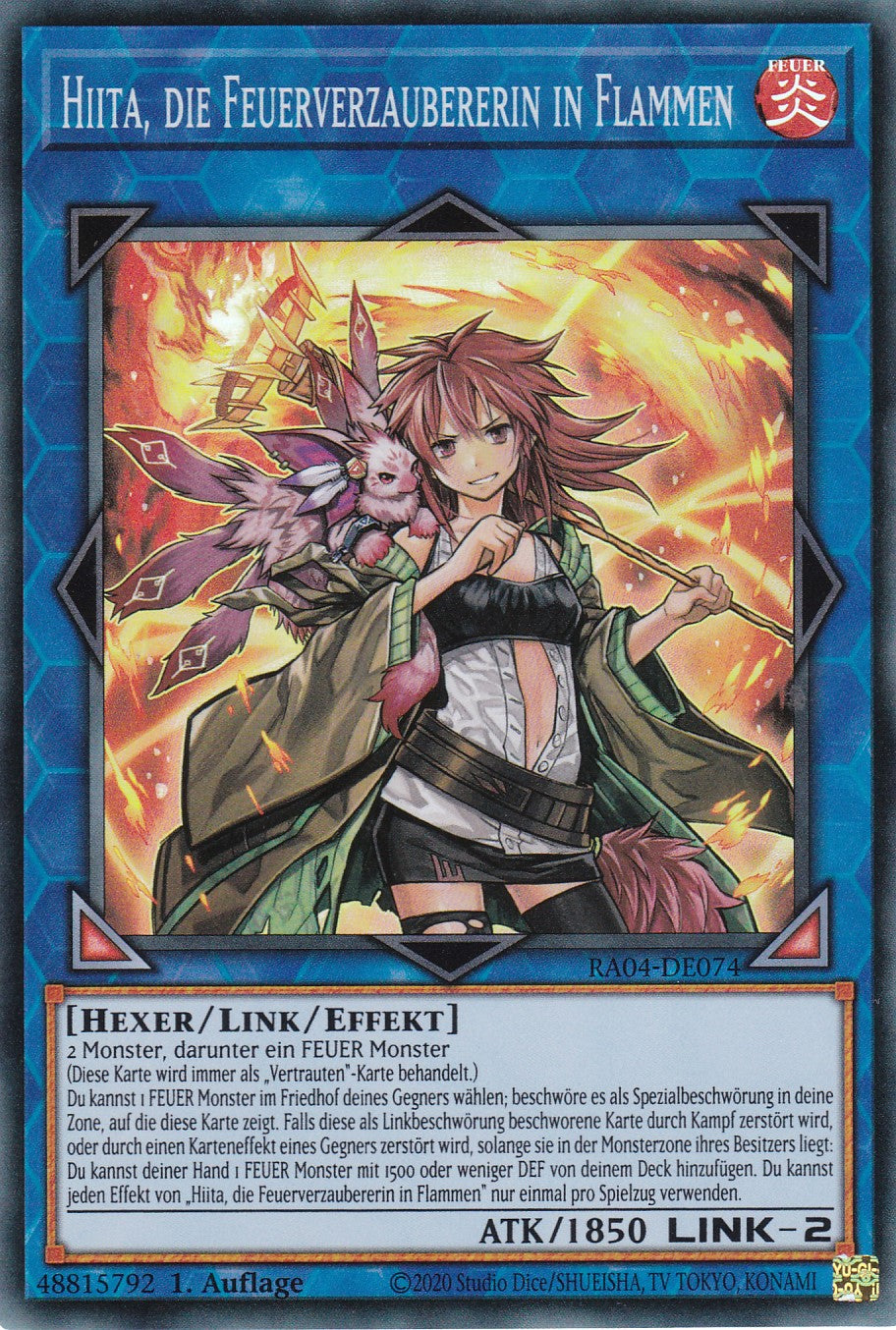 Hiita, die Feuerverzaubererin in Flammen - RA04-DE074 - Super Rare - Deutsch - 1. Auflage - Quarter Century Stampede