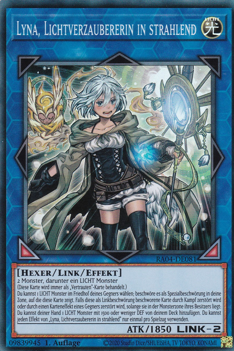 Lyna, Lichtverzaubererin in strahlend - RA04-DE081 - Super Rare - Deutsch - 1. Auflage - Quarter Century Stampede
