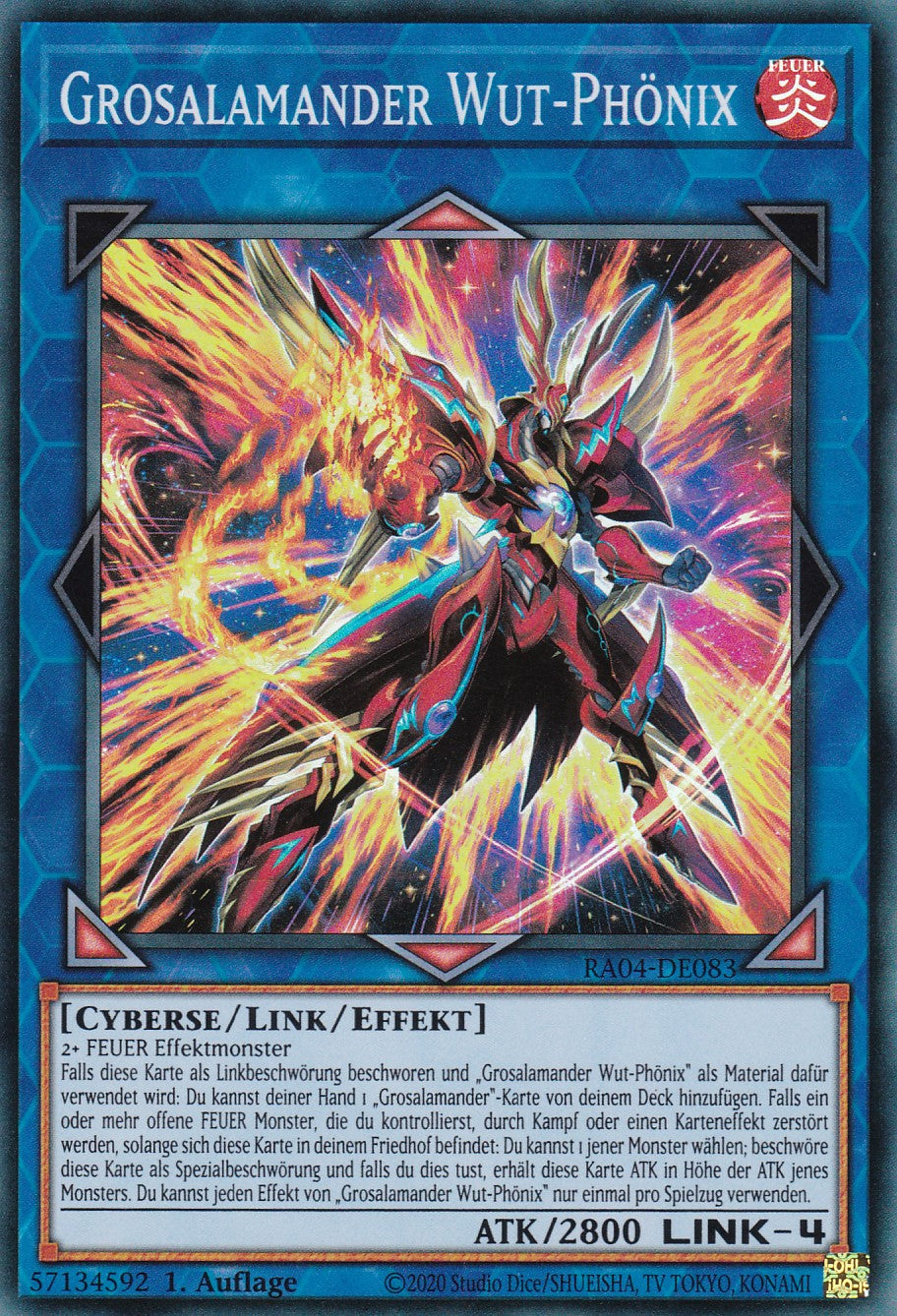 Grosalamander Wut-Phönix - RA04-DE083 - Super Rare - Deutsch - 1. Auflage - Quarter Century Stampede