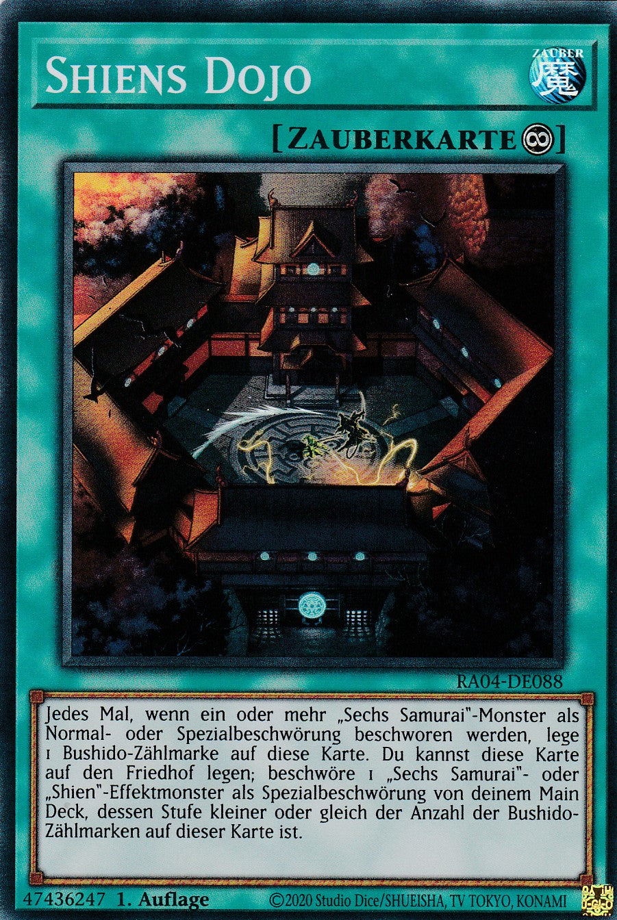 Shiens Dojo - RA04-DE088 - Super Rare - Deutsch - 1. Auflage - Quarter Century Stampede