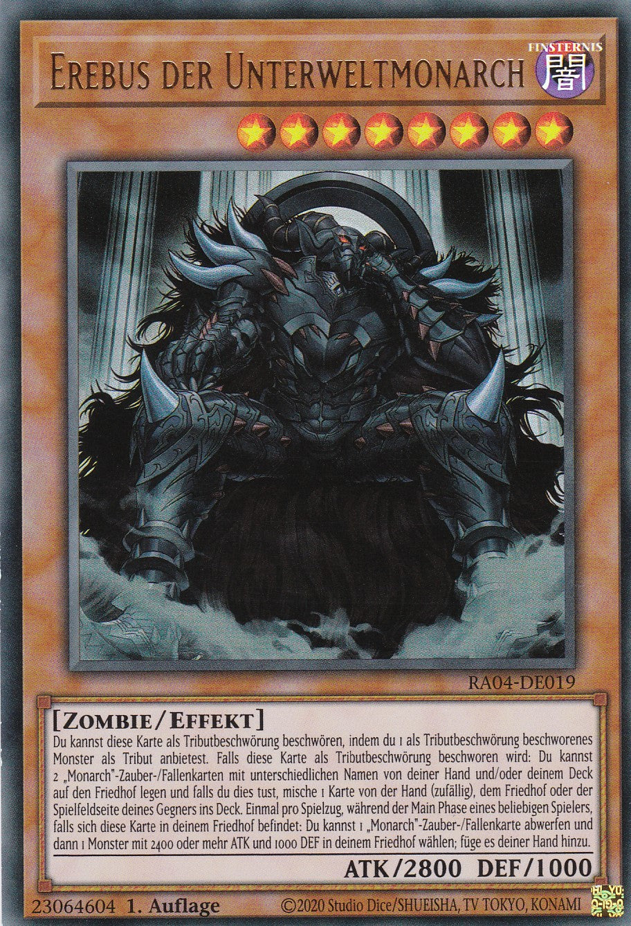 Erebus der Unterweltmonarch - RA04-DE019 - Ultra Rare - Deutsch - 1. Auflage - Quarter Century Stampede