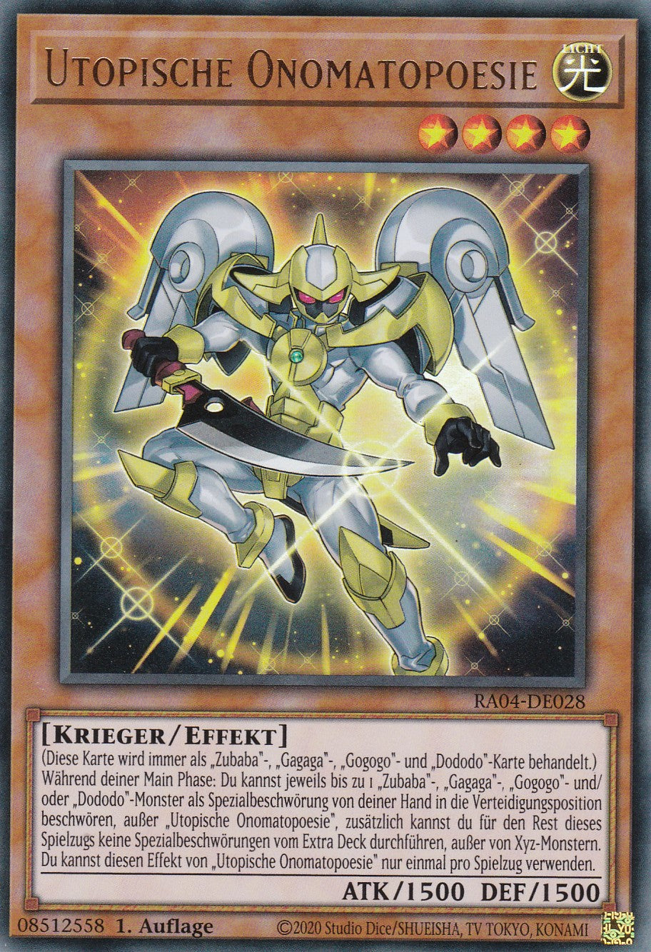 Utopische Onomatopoesie - RA04-DE028 - Ultra Rare - Deutsch - 1. Auflage - Quarter Century Stampede