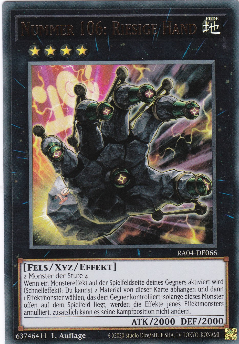 Nummer 106: Riesige Hand - RA04-DE066 - Ultra Rare - Deutsch - 1. Auflage - Quarter Century Stampede