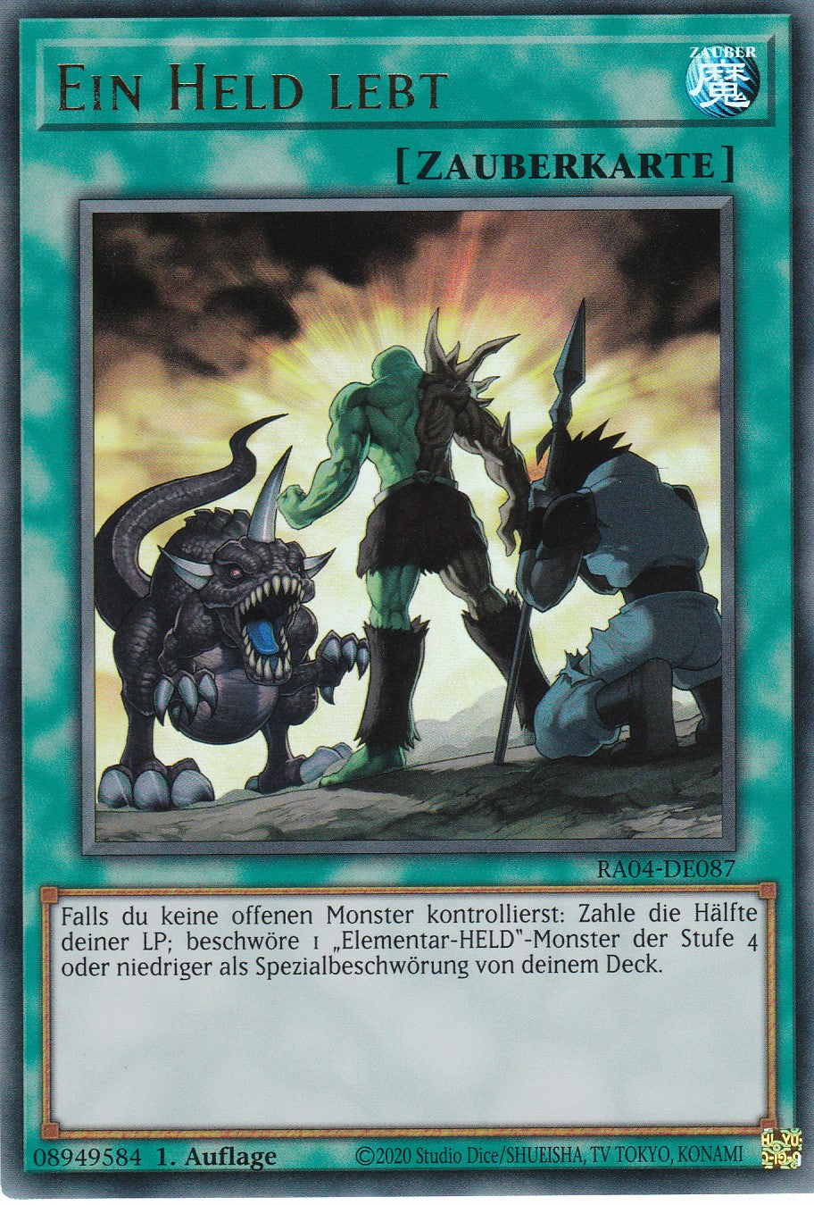 Ein Held lebt - RA04-DE087 - Ultra Rare - Deutsch - 1. Auflage - Quarter Century Stampede