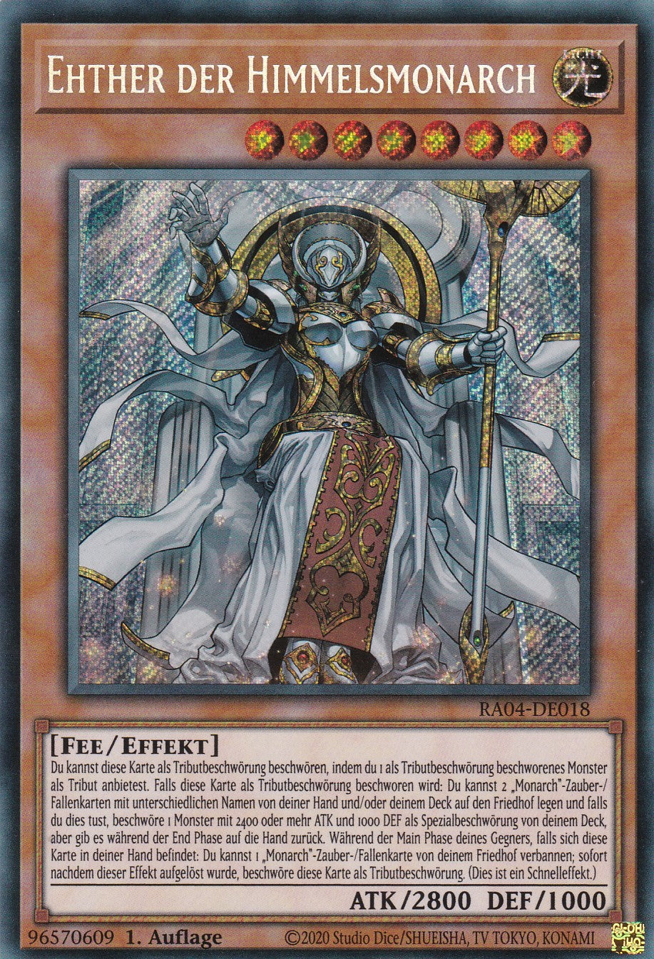 Ehther der Himmelsmonarch - RA04-DE018 - Secret Rare - Deutsch - 1. Auflage - Quarter Century Stampede