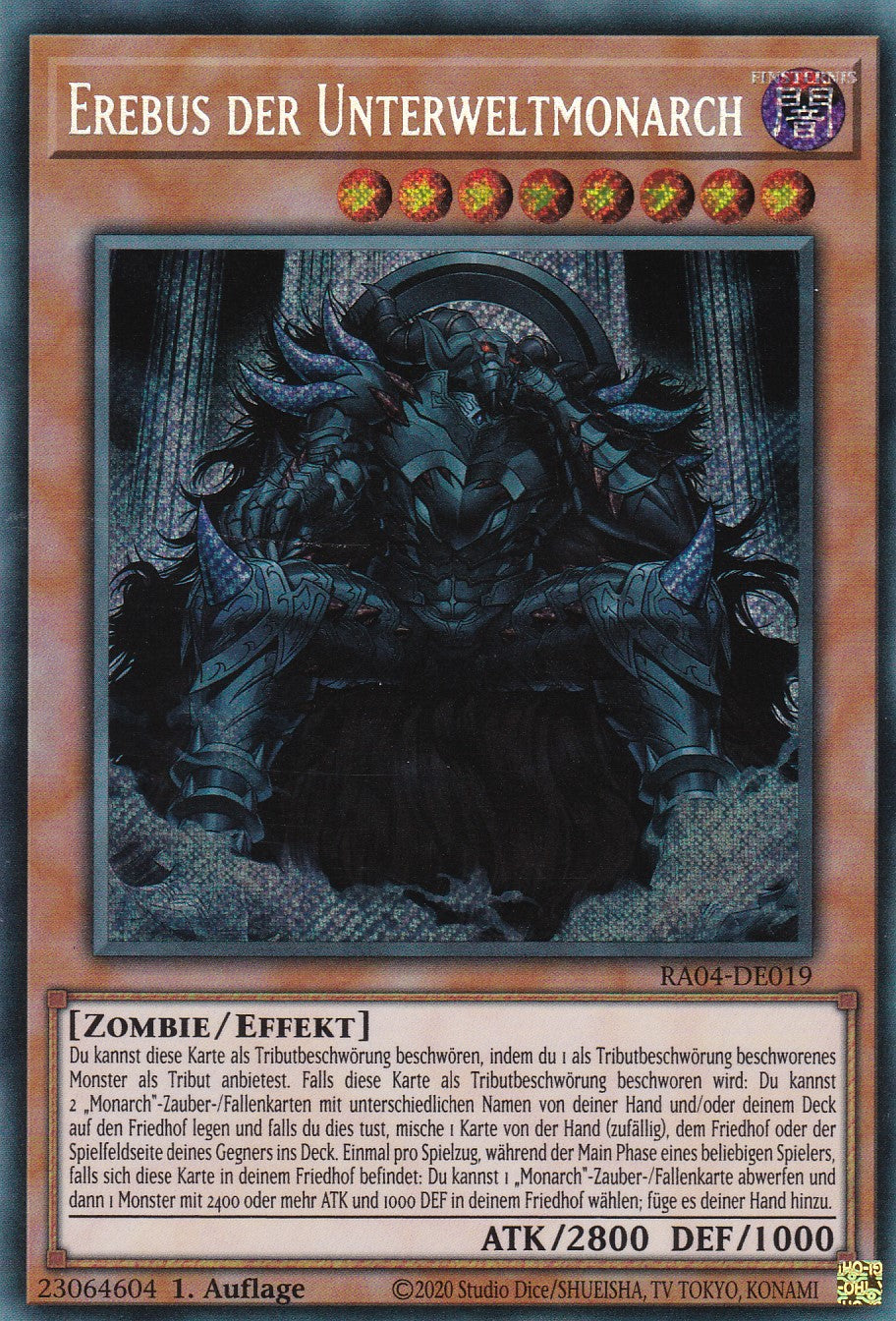 Erebus der Unterweltmonarch - RA04-DE019 - Secret Rare - Deutsch - 1. Auflage - Quarter Century Stampede