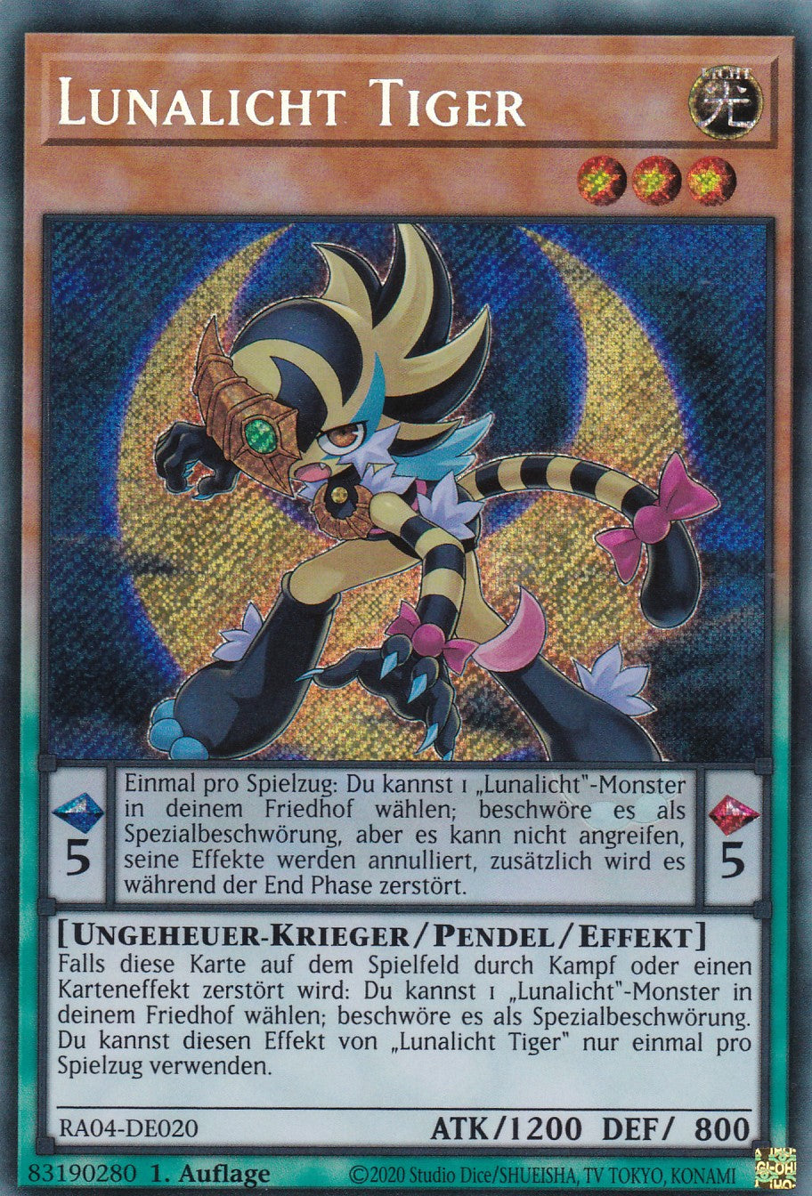 Lunalicht Tiger - RA04-DE020 - Secret Rare - Deutsch - 1. Auflage - Quarter Century Stampede
