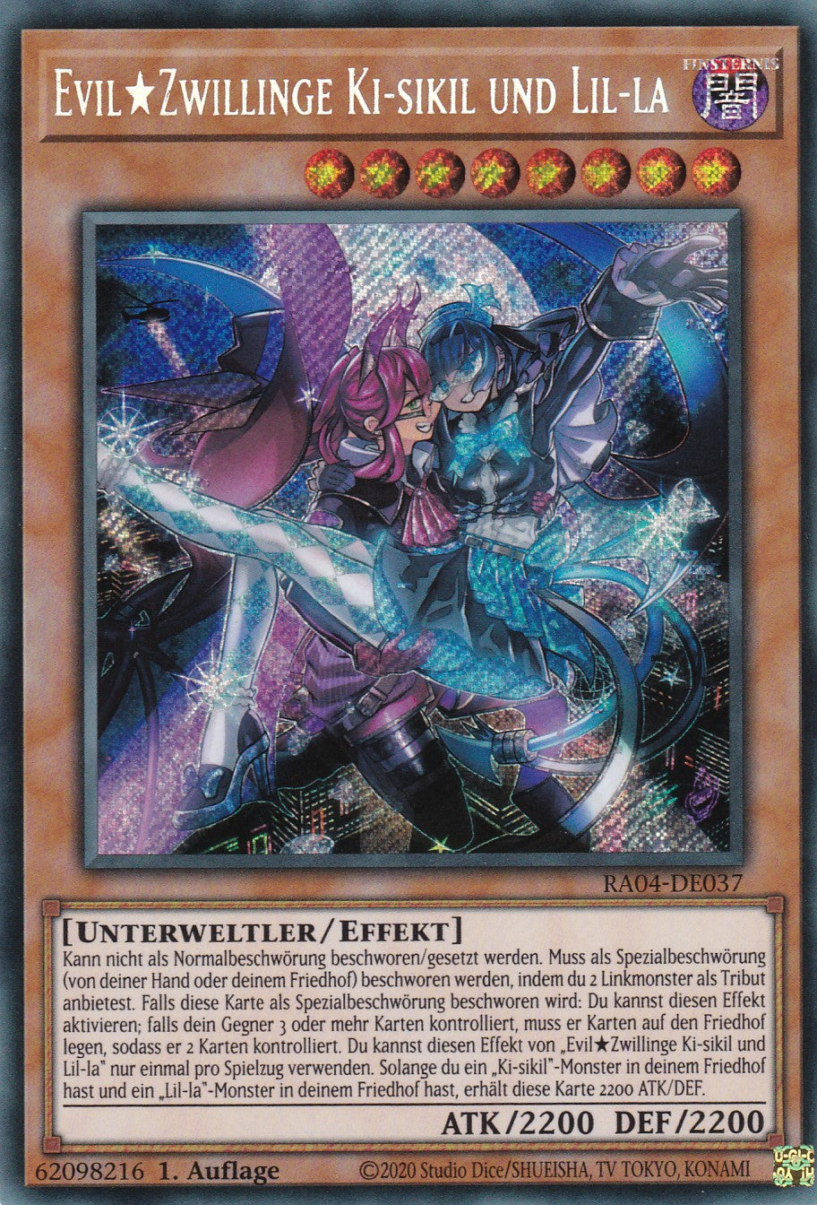 EvilTwins Ki-sikil & Lil-la - RA04-DE037 - Secret Rare - Deutsch - 1. Auflage - Quarter Century Stampede