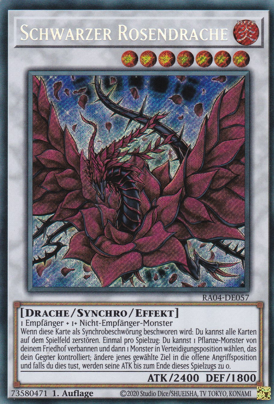 Schwarzer Rosendrache - RA04-DE057 - Secret Rare - Deutsch - 1. Auflage - Quarter Century Stampede
