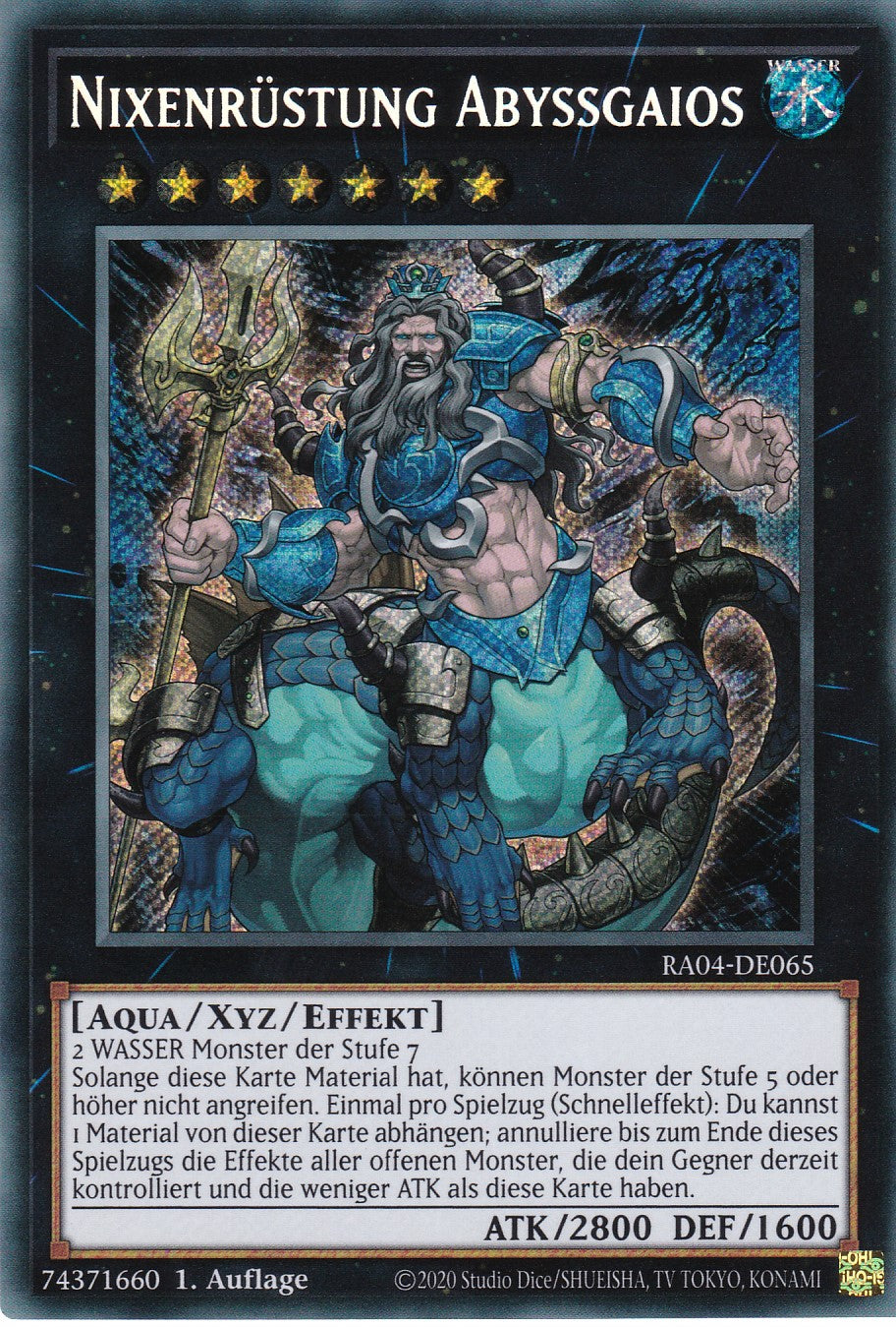 Nixenrüstung Abyssgaios - RA04-DE065 - Secret Rare - Deutsch - 1. Auflage - Quarter Century Stampede