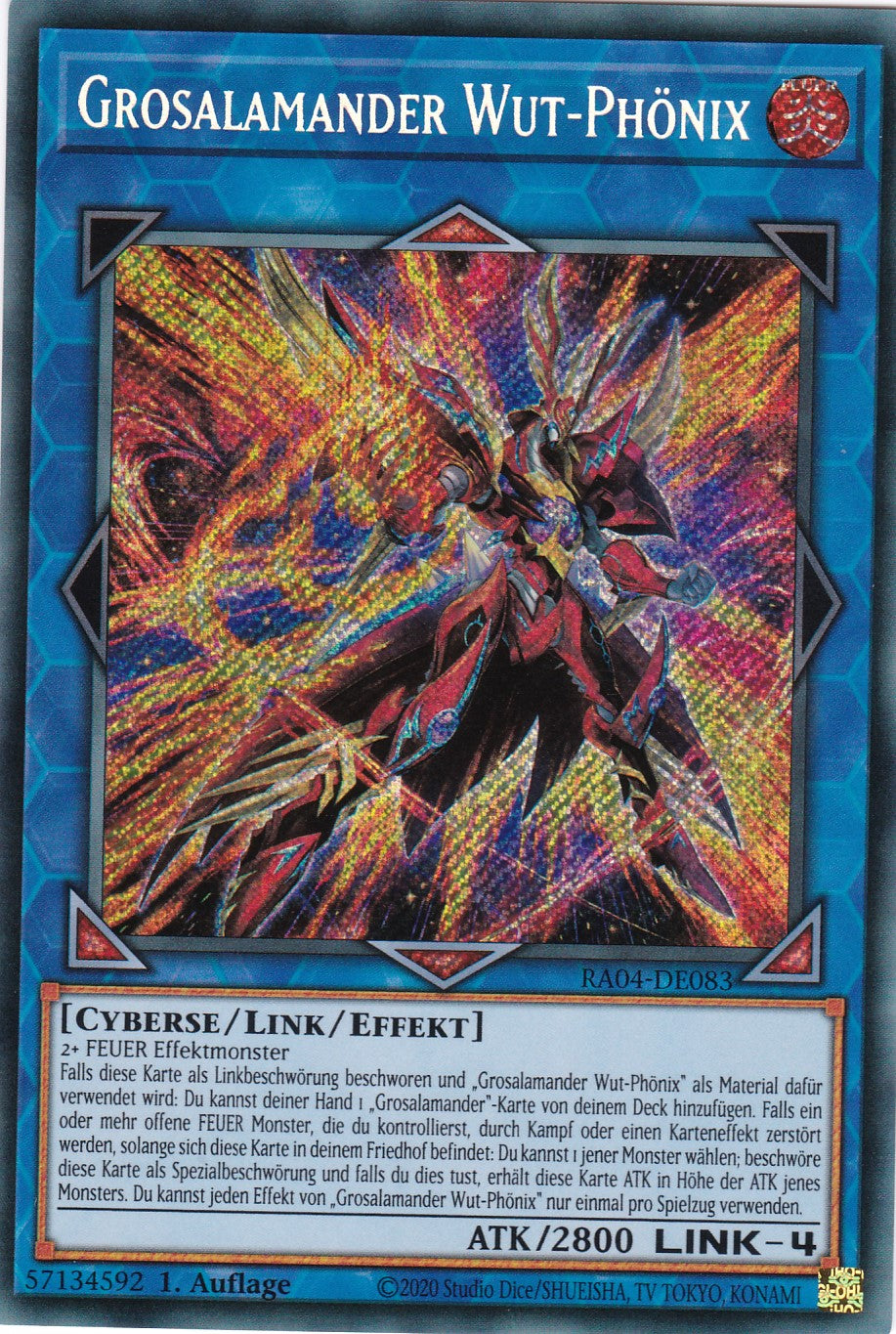 Grosalamander Wut-Phönix - RA04-DE083 - Secret Rare - Deutsch - 1. Auflage - Quarter Century Stampede