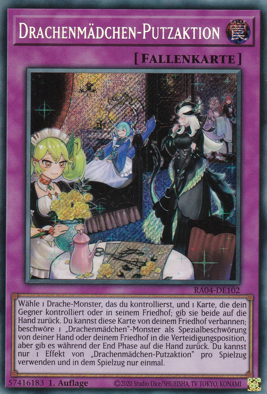 Drachenmädchen-Putzaktion - RA04-DE103 - Secret Rare - Deutsch - 1. Auflage - Quarter Century Stampede