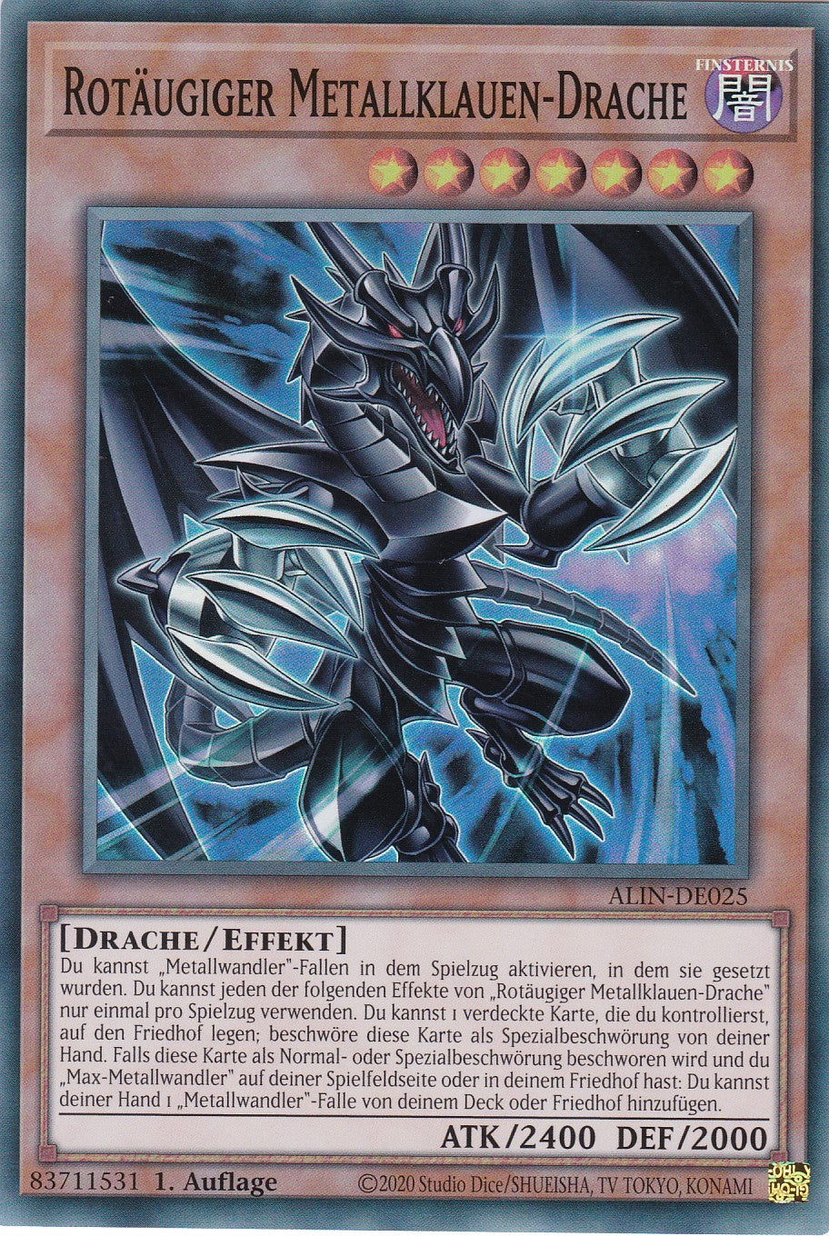 Rotäugiger Metallklauen-Drache - ALIN-DE025 - Super Rare - Deutsch - 1. Auflage - Alliance Insight