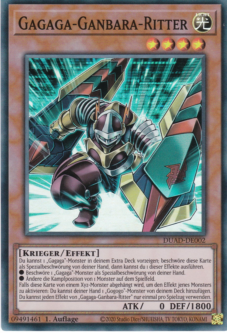 Gagaga-Ganbara-Ritter - DUAD-DE002 - Super Rare - Deutsch - 1. Auflage - Duelist's Advance
