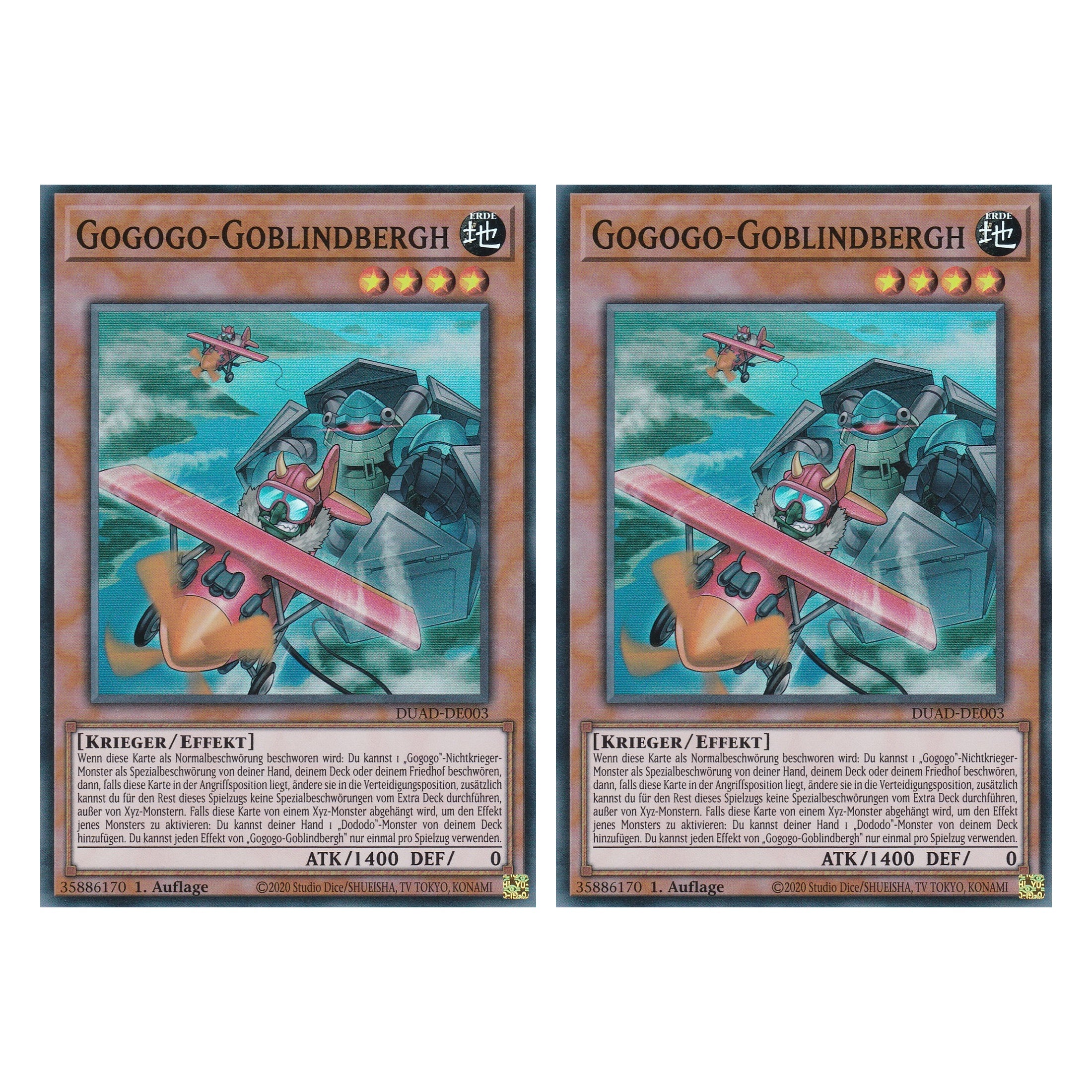 Gogogo-Goblindbergh - DUAD-DE003 - Super Rare - Deutsch - 1. Auflage - Duelist’s Advance - Duo Set (2 Stück) - Yu-Gi-Oh!