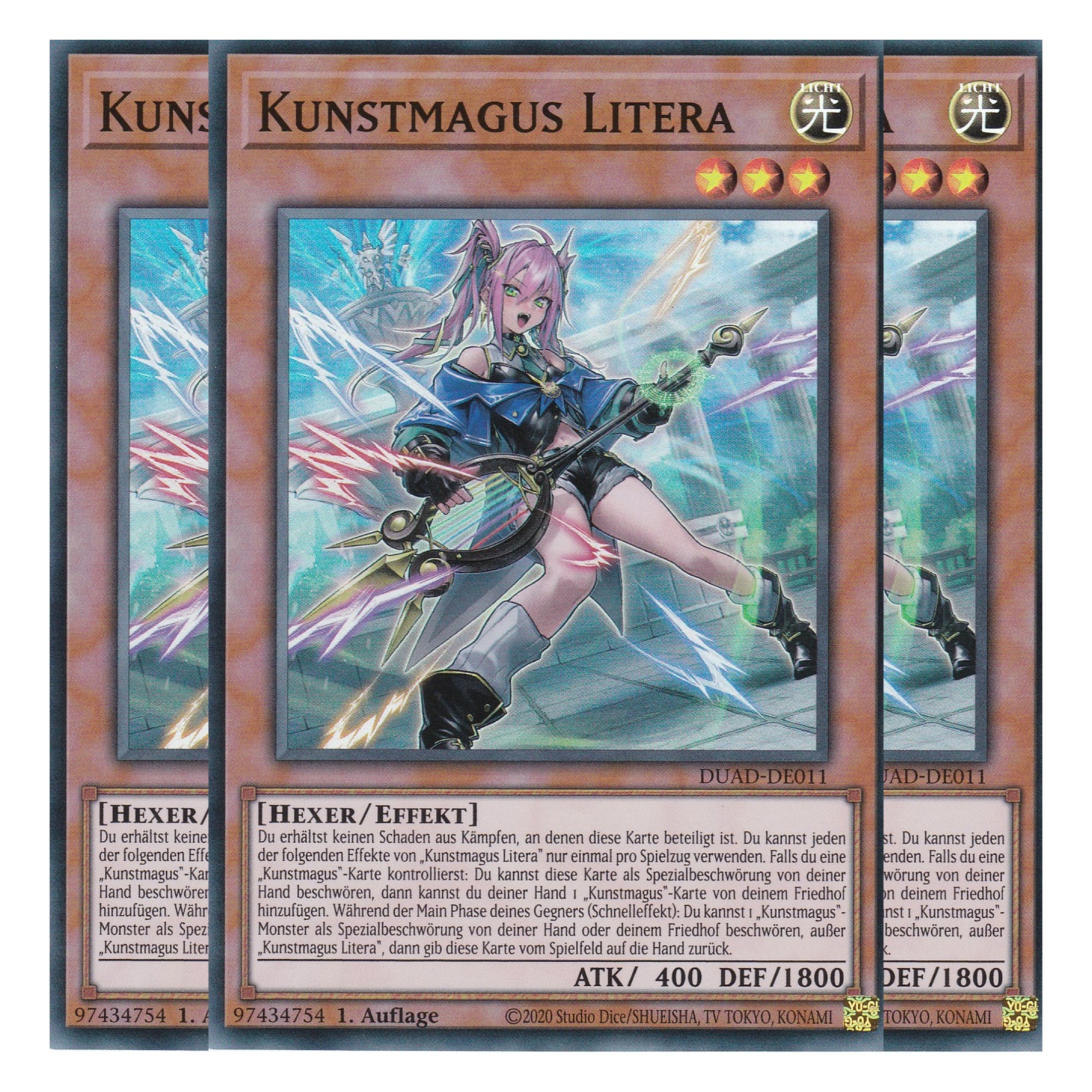 Kunstmagus Litera - DUAD-DE011 - Super Rare - Deutsch - 1. Auflage - Duelist’s Advance - Playset (3 Kopien) - Yu-Gi-Oh!
