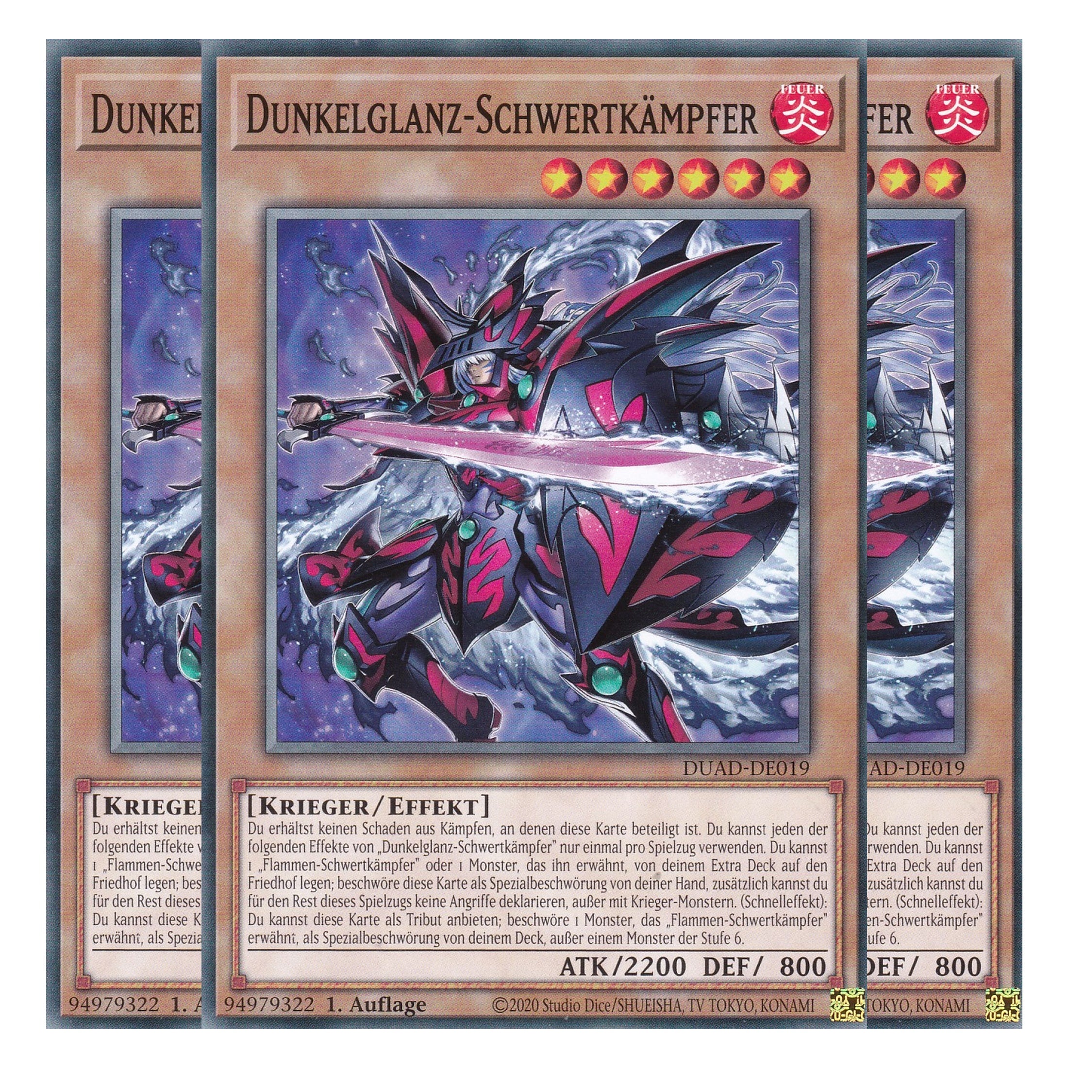 Dunkelglanz-Schwertkämpfer - DUAD-DE019 - Common - Deutsch - 1. Auflage - Duelist’s Advance - Playset (3 Kopien) - Yu-Gi-Oh!