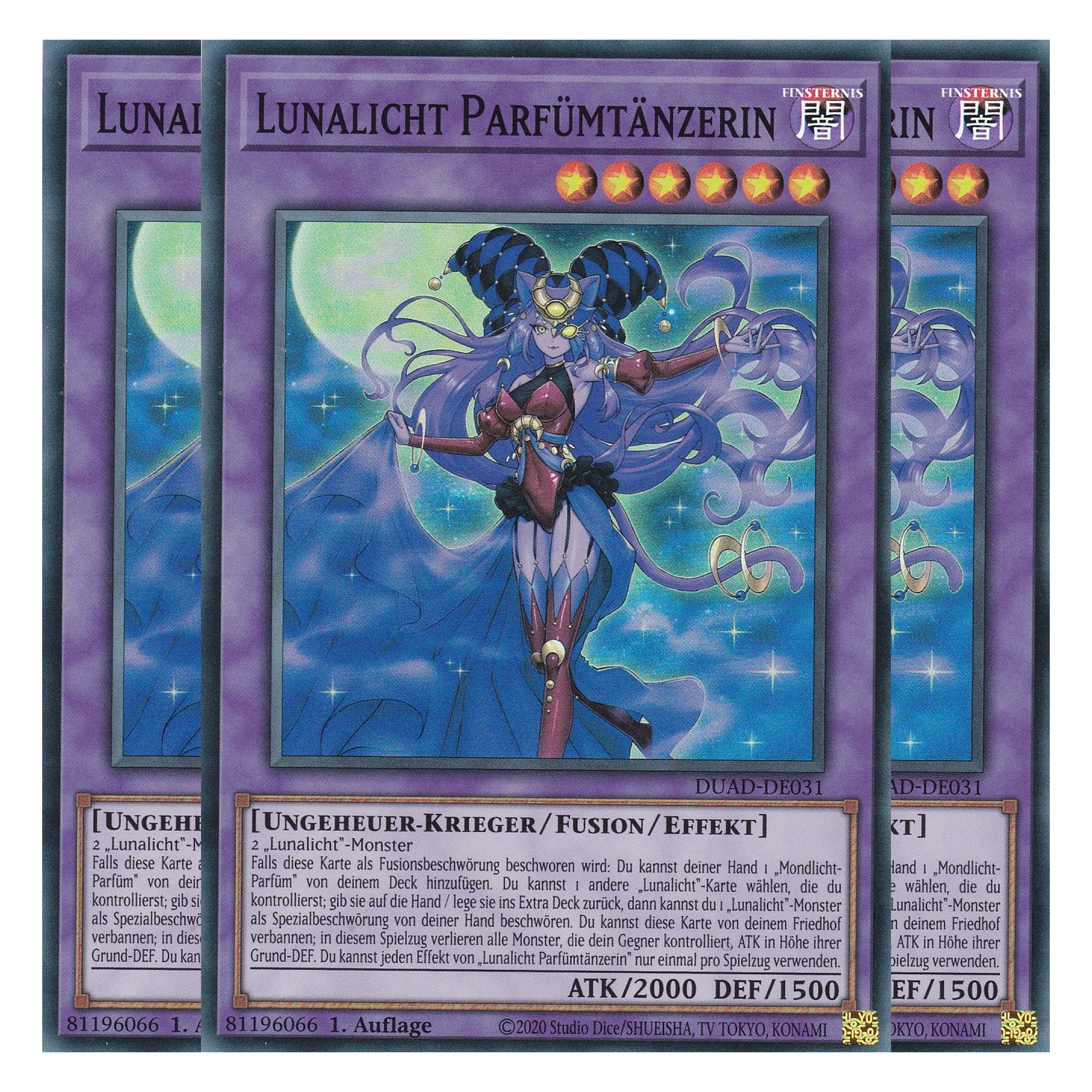 Lunalicht Parfümtänzerin - DUAD-DE031 - Super Rare - Deutsch - 1. Auflage - Duelist’s Advance - Playset (3 Kopien) - Yu-Gi-Oh!