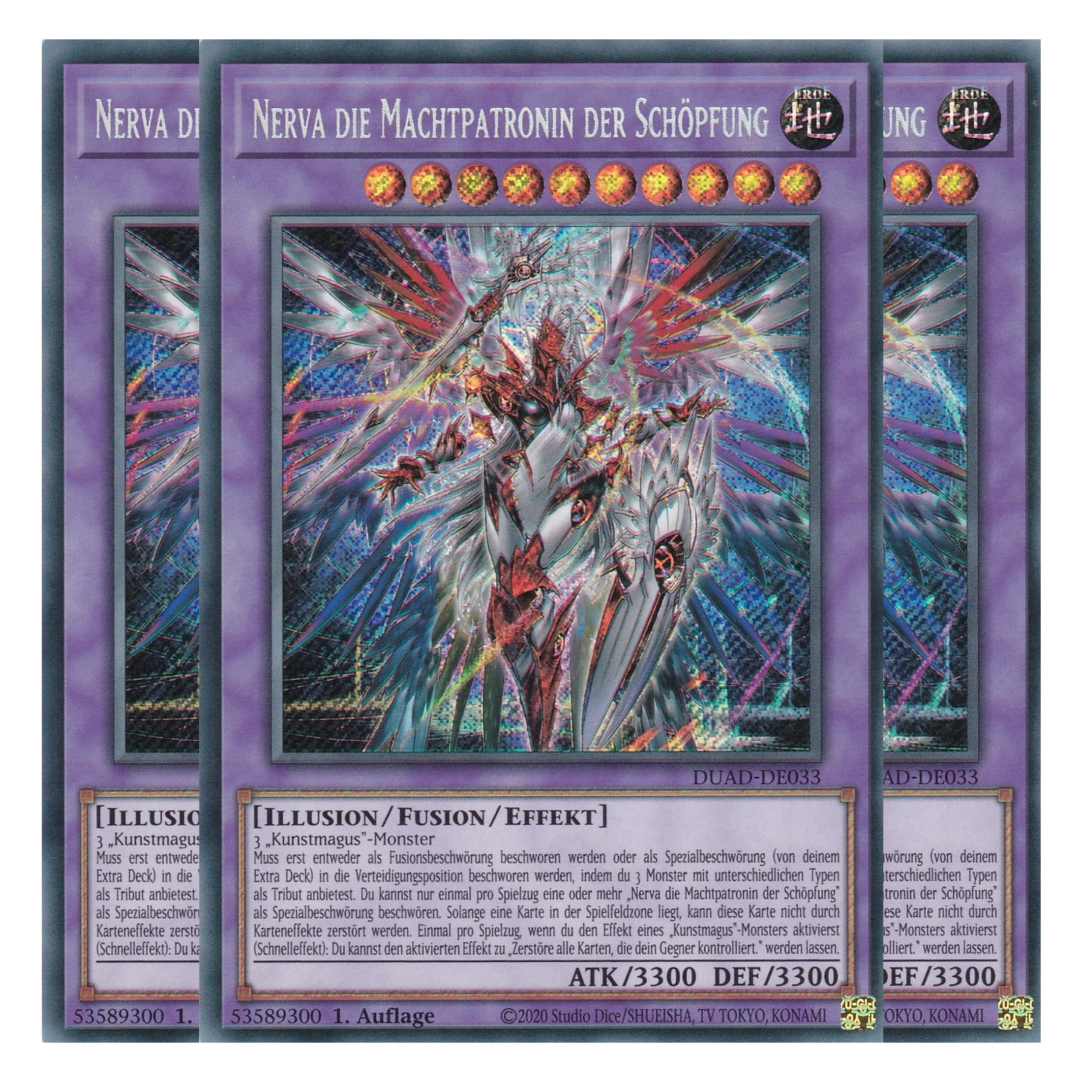 Nerva die Machtpatronin der Schöpfung - DUAD-DE033 - Secret Rare - Deutsch - 1. Auflage - Duelist’s Advance - Playset (3 Kopien) - Yu-Gi-Oh!