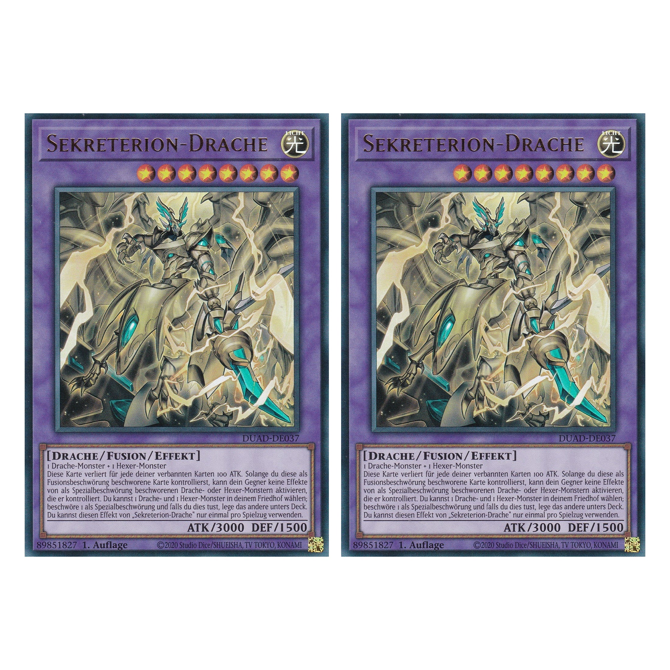 Sekreterion-Drache - DUAD-DE037 - Ultra Rare - Deutsch - 1. Auflage - Duelist’s Advance - Duo Set (2 Stück) - Yu-Gi-Oh!