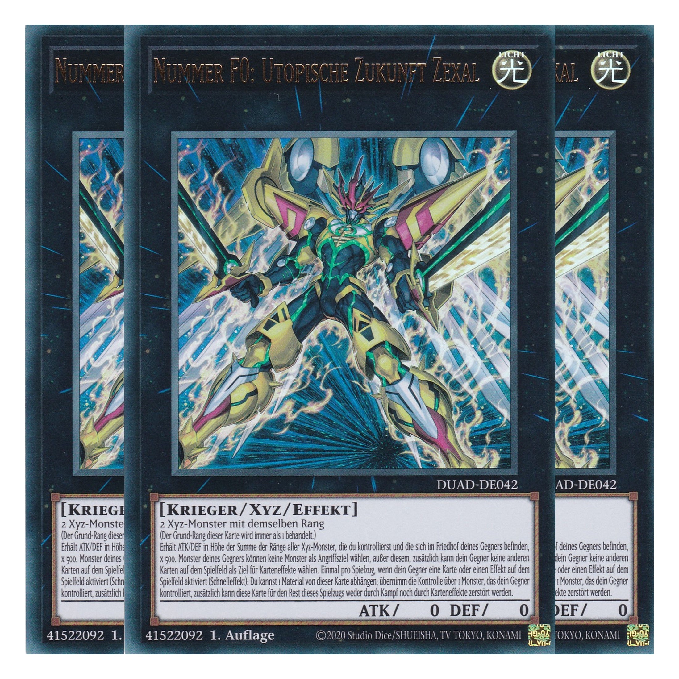Nummer F0: Utopische Zukunft Zexal - DUAD-DE042 - Ultra Rare - Deutsch - 1. Auflage - Duelist’s Advance - Playset (3 Kopien) - Yu-Gi-Oh!