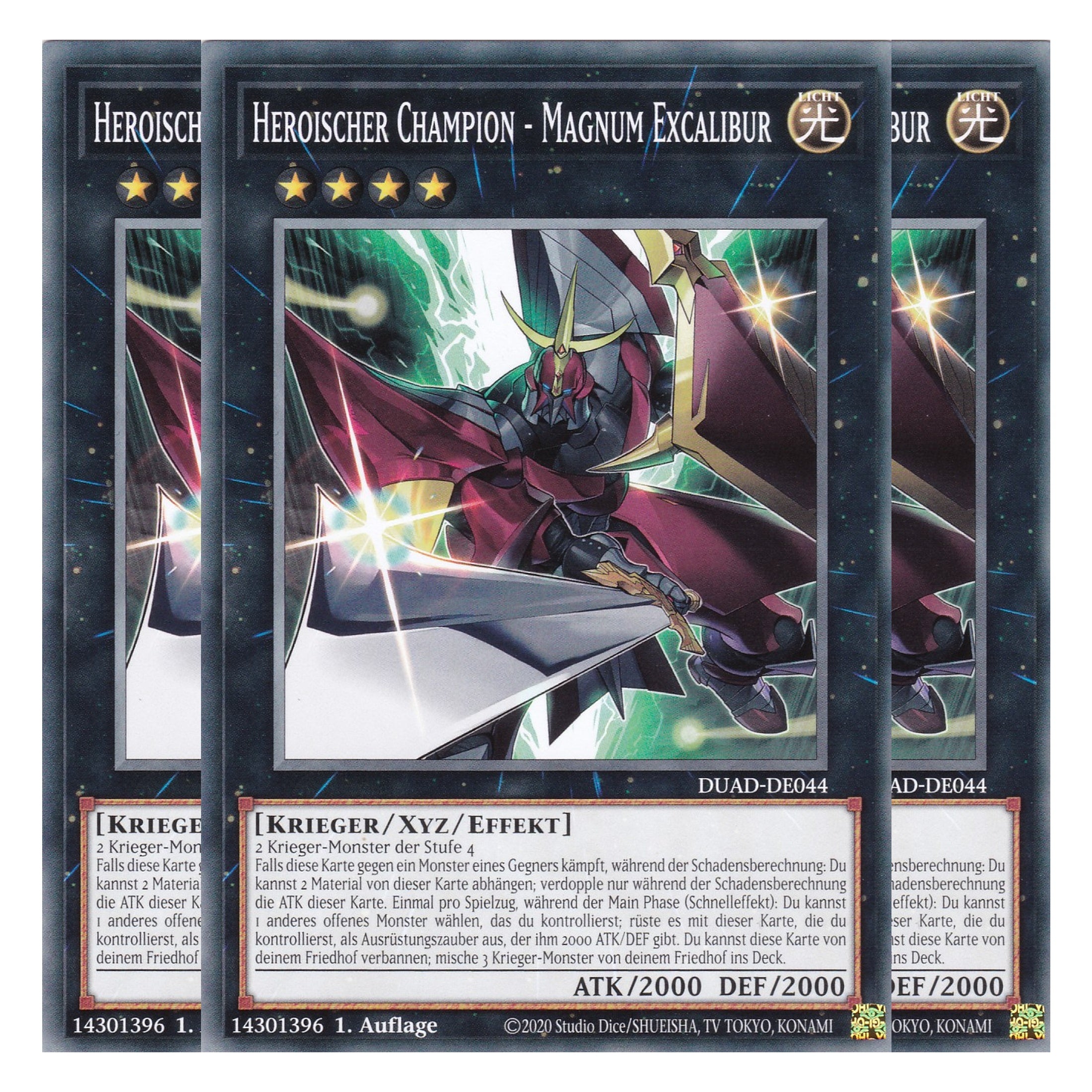 Heroischer Champion - Magnum Excalibur - DUAD-DE044 - Common - Deutsch - 1. Auflage - Duelist’s Advance - Playset (3 Kopien) - Yu-Gi-Oh!