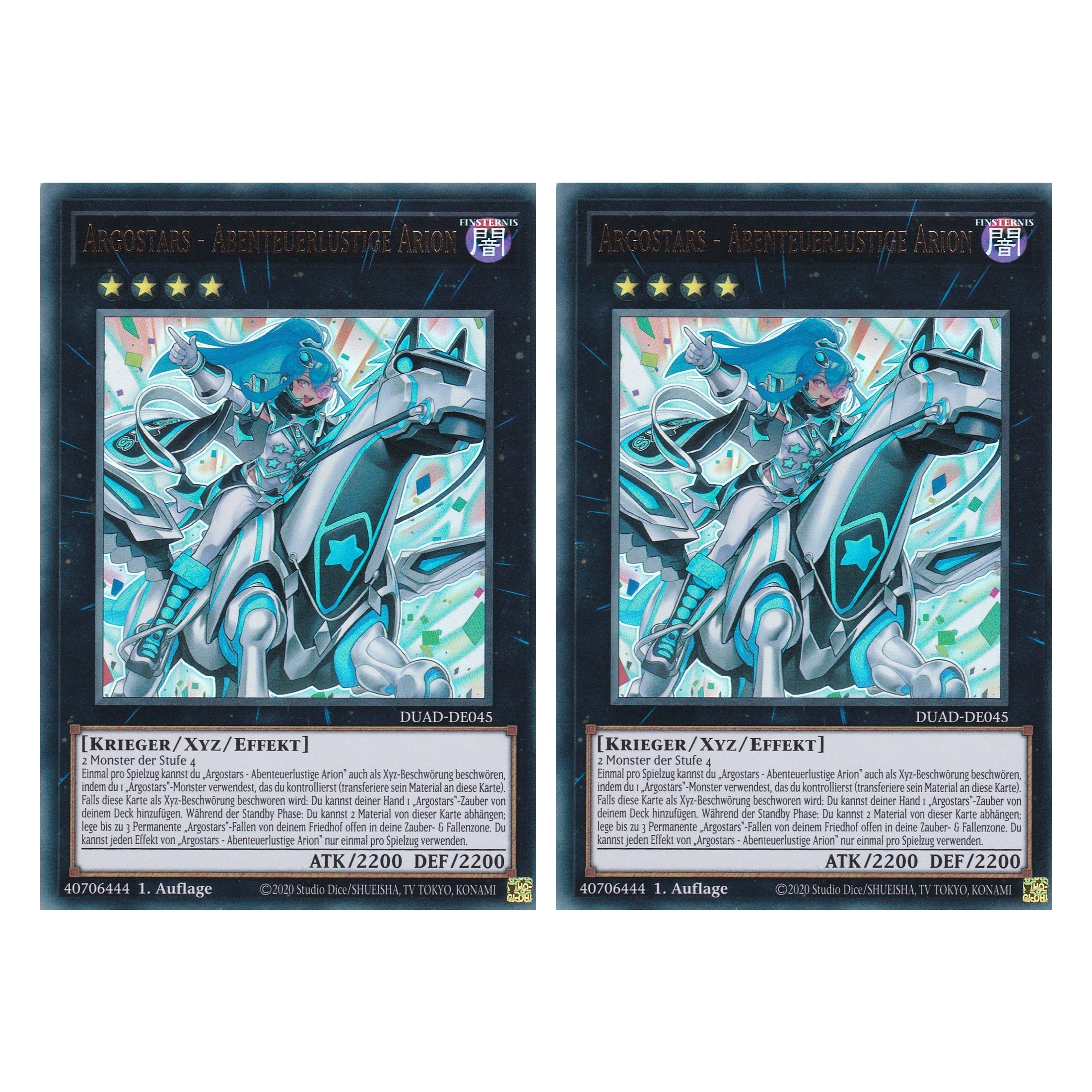 Argostars - Abenteuerlustige Arion - DUAD-DE045 - Ultra Rare - Deutsch - 1. Auflage - Duelist’s Advance - Duo Set (2 Stück) - Yu-Gi-Oh!