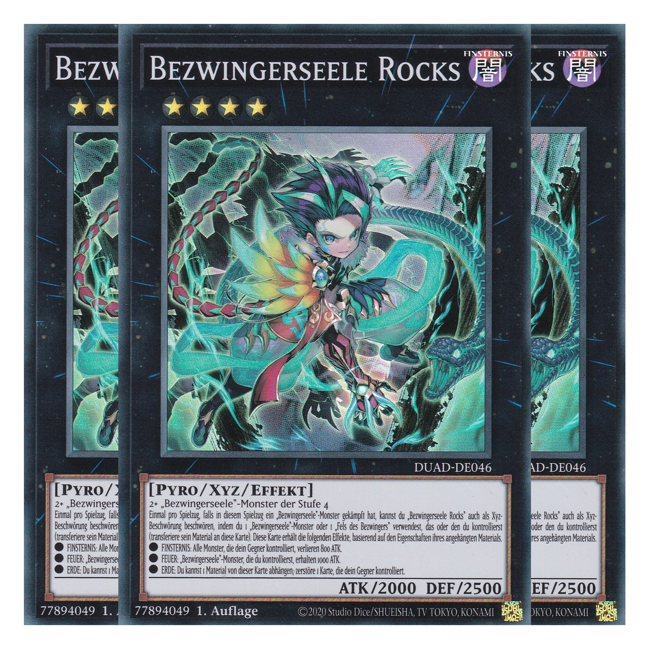 Bezwingerseele Rocks - DUAD-DE046 - Super Rare - Deutsch - 1. Auflage - Duelist’s Advance - Playset (3 Kopien) - Yu-Gi-Oh!