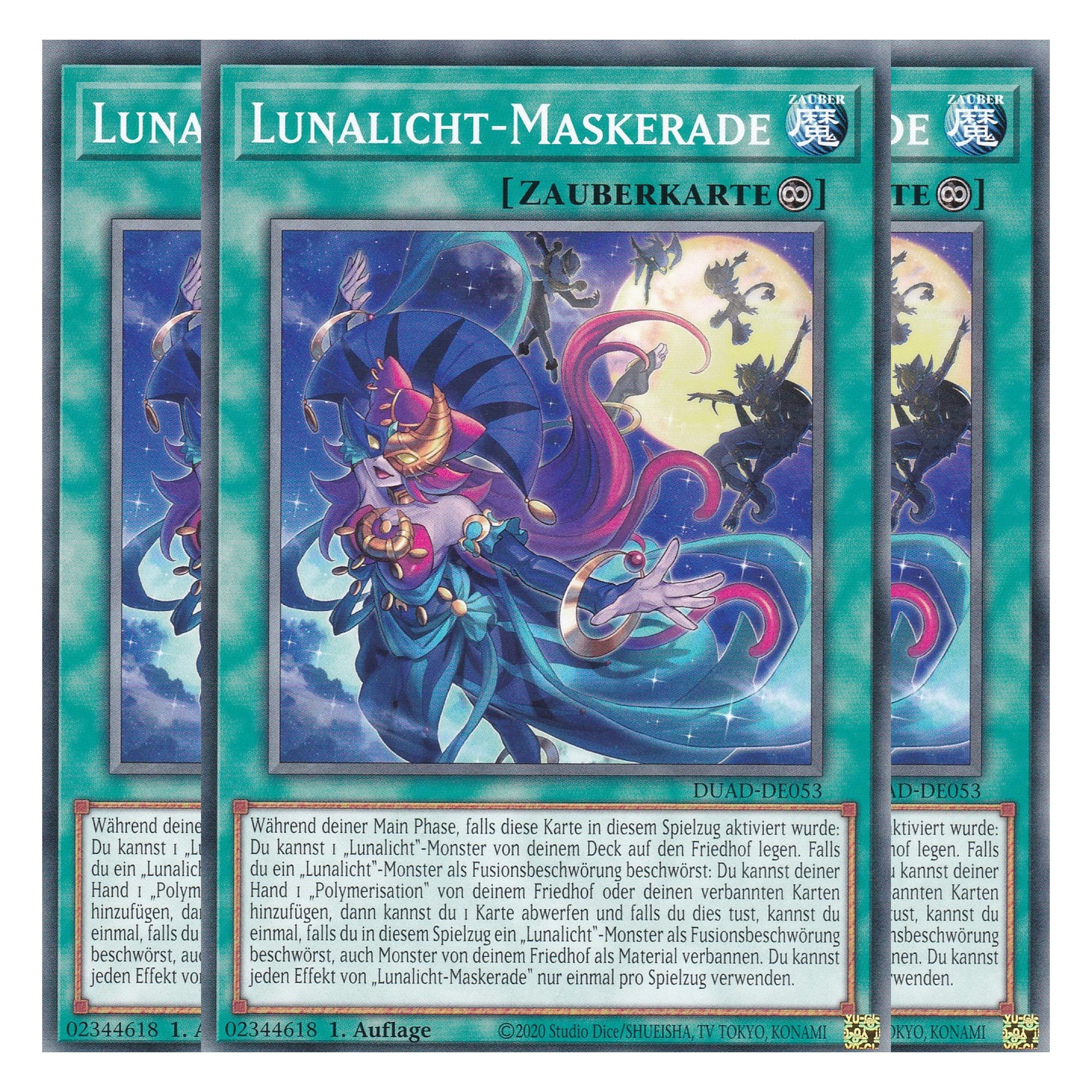 Lunalicht-Maskerade - DUAD-DE053 - Common - Deutsch - 1. Auflage - Duelist’s Advance - Playset (3 Kopien) - Yu-Gi-Oh!