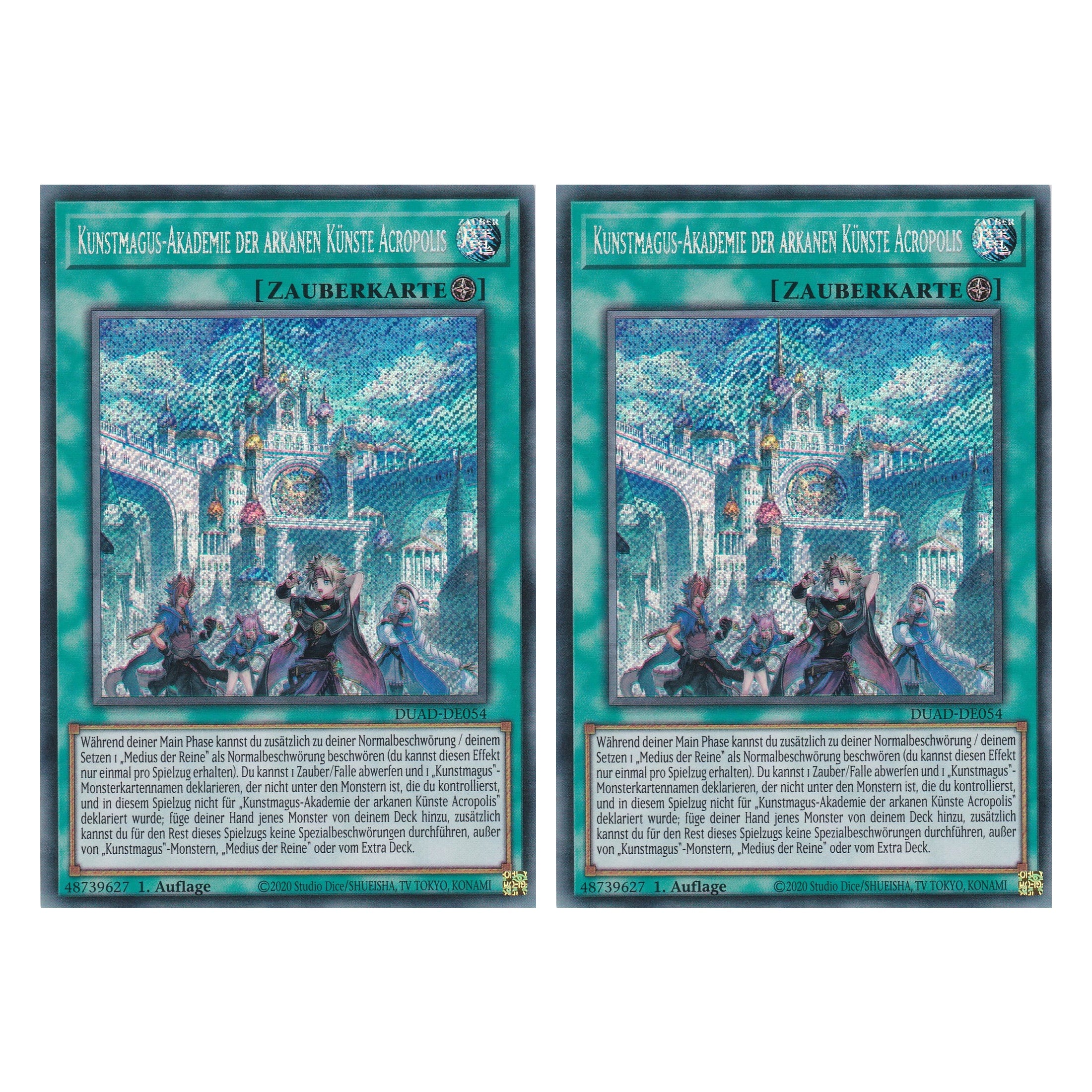 Kunstmagus-Akademie der arkanen Künste Acropolis - DUAD-DE054 - Secret Rare - Deutsch - 1. Auflage - Duelist’s Advance - Duo Set (2 Stück) - Yu-Gi-Oh!