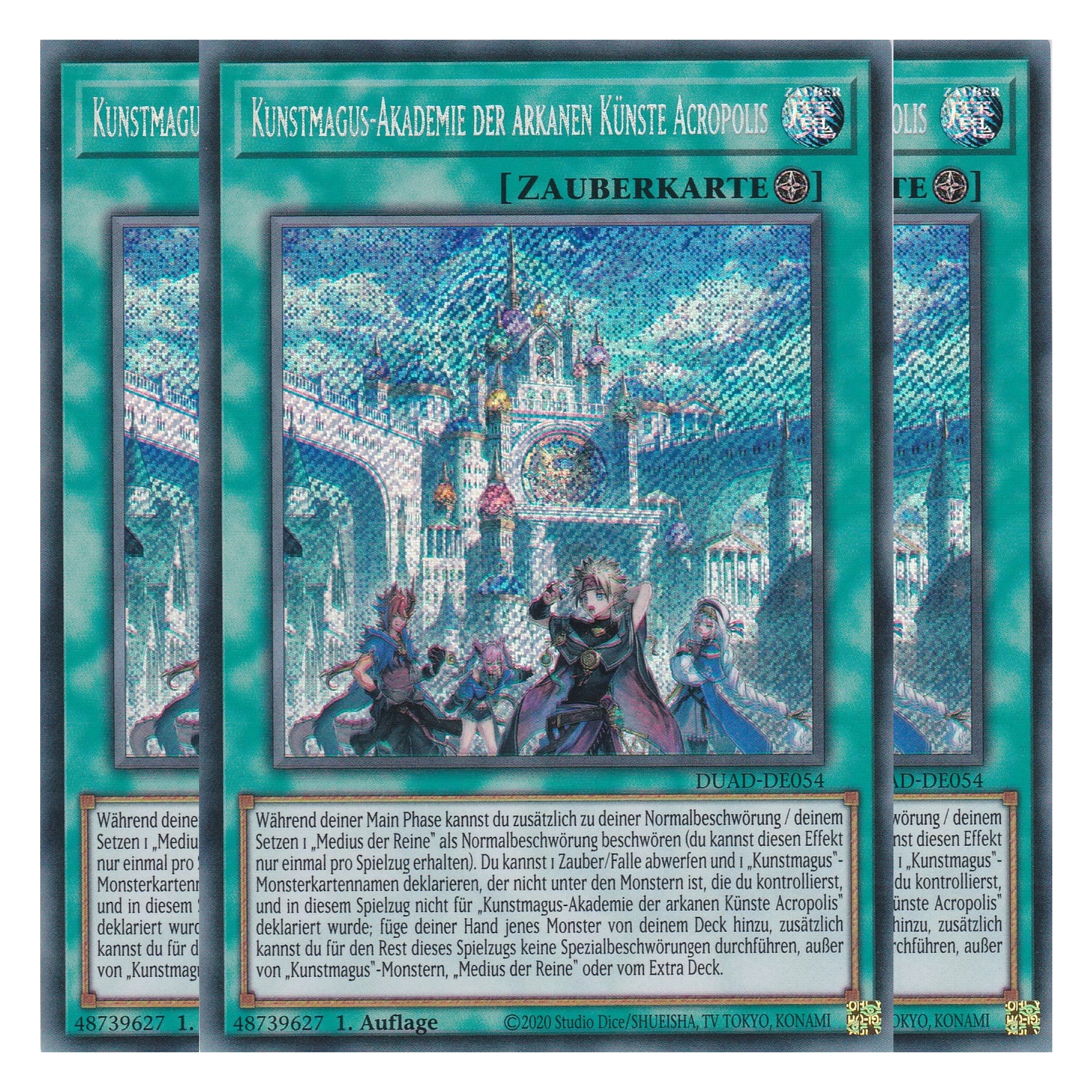 Kunstmagus-Akademie der arkanen Künste Acropolis - DUAD-DE054 - Secret Rare - Deutsch - 1. Auflage - Duelist’s Advance - Playset (3 Kopien) - Yu-Gi-Oh!