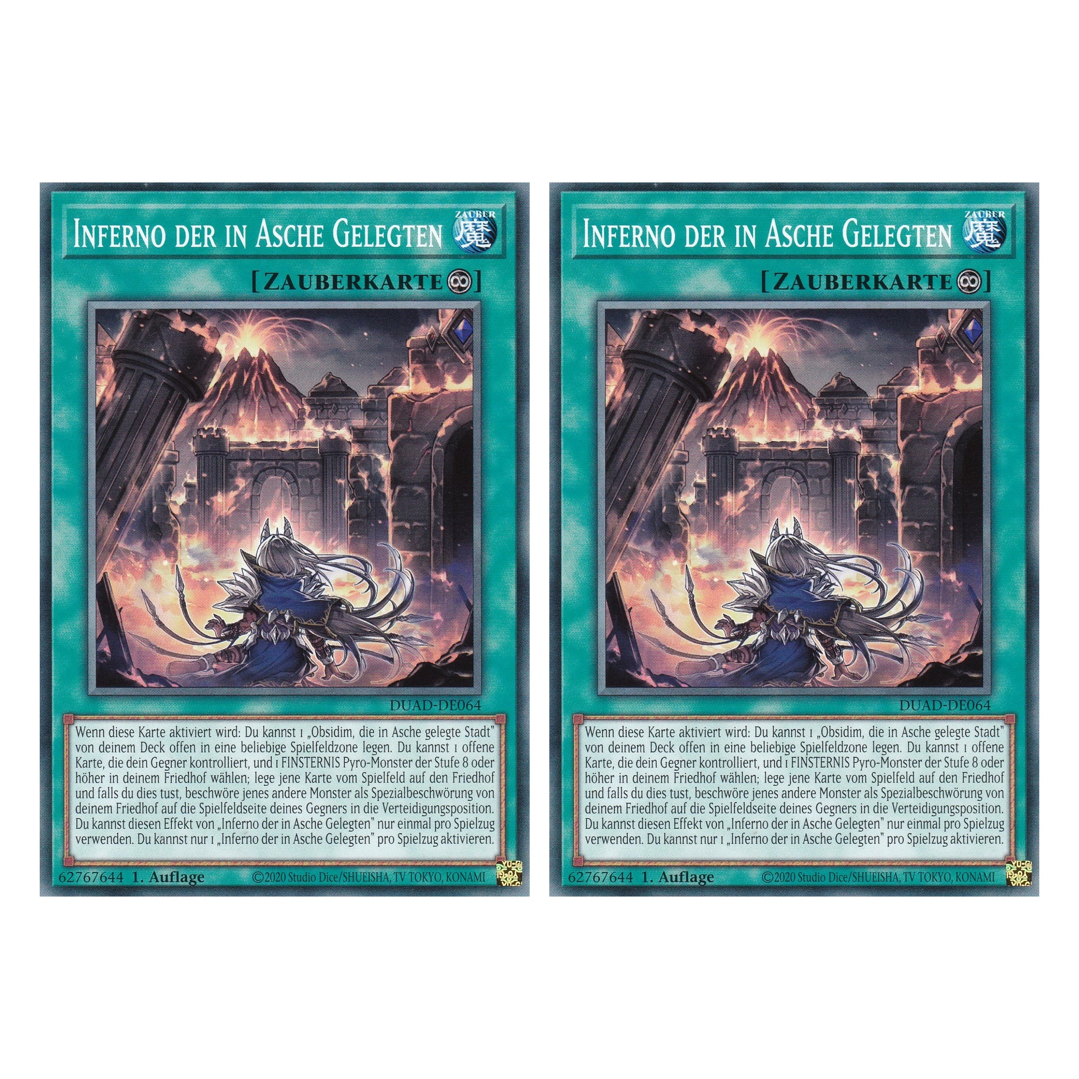 Inferno der in Asche Gelegten - DUAD-DE064 - Common - Deutsch - 1. Auflage - Duelist’s Advance - Duo Set (2 Stück) - Yu-Gi-Oh!