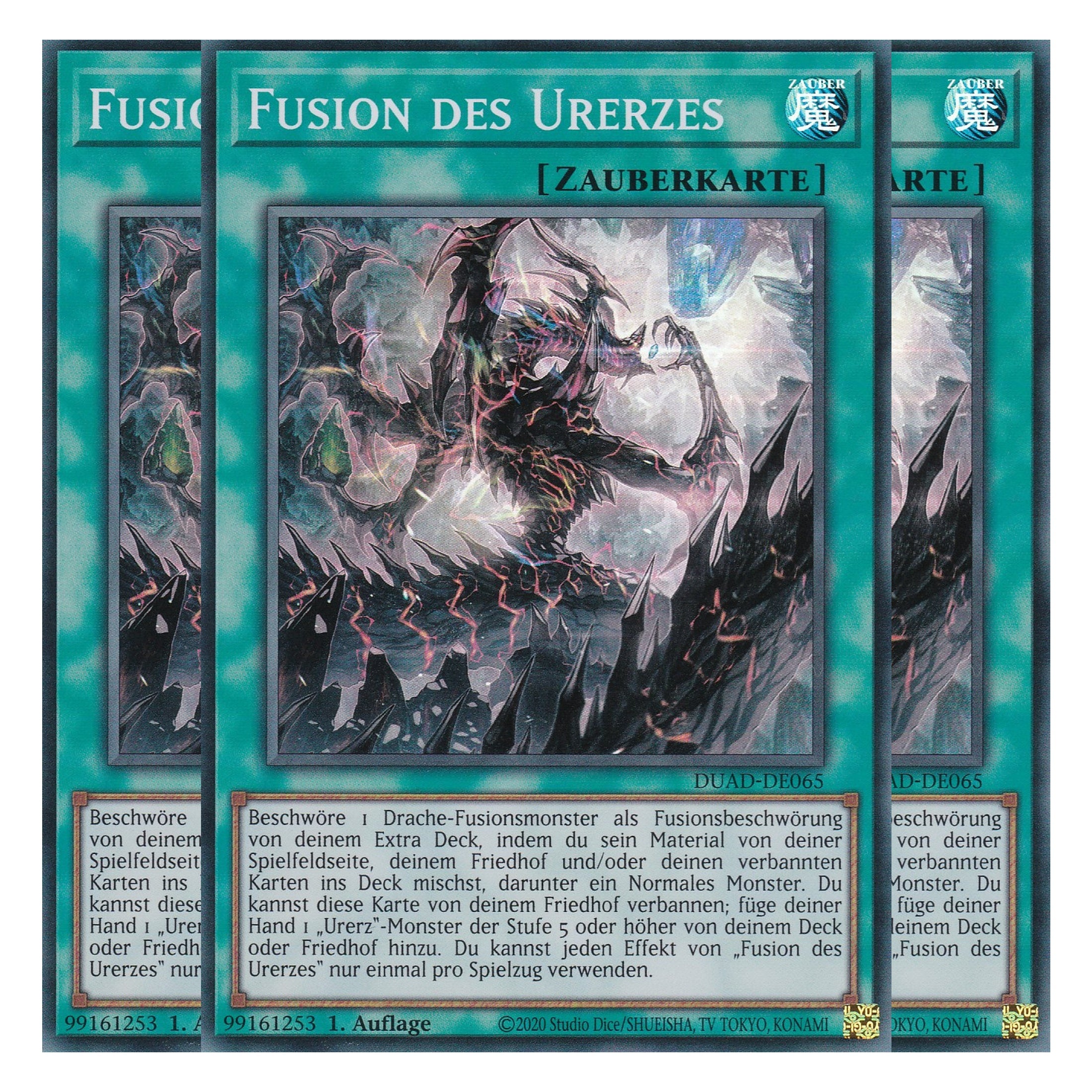Fusion des Urerzes - DUAD-DE065 - Super Rare - Deutsch - 1. Auflage - Duelist’s Advance - Playset (3 Kopien) - Yu-Gi-Oh!