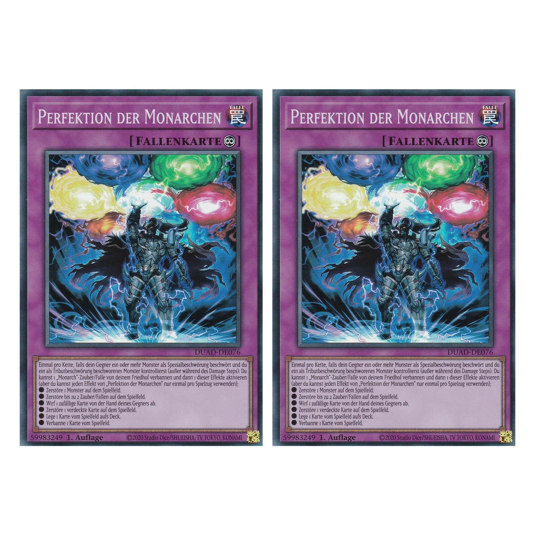 Perfektion der Monarchen - DUAD-DE076 - Super Rare - Deutsch - 1. Auflage - Duelist’s Advance - Duo Set (2 Stück) - Yu-Gi-Oh!