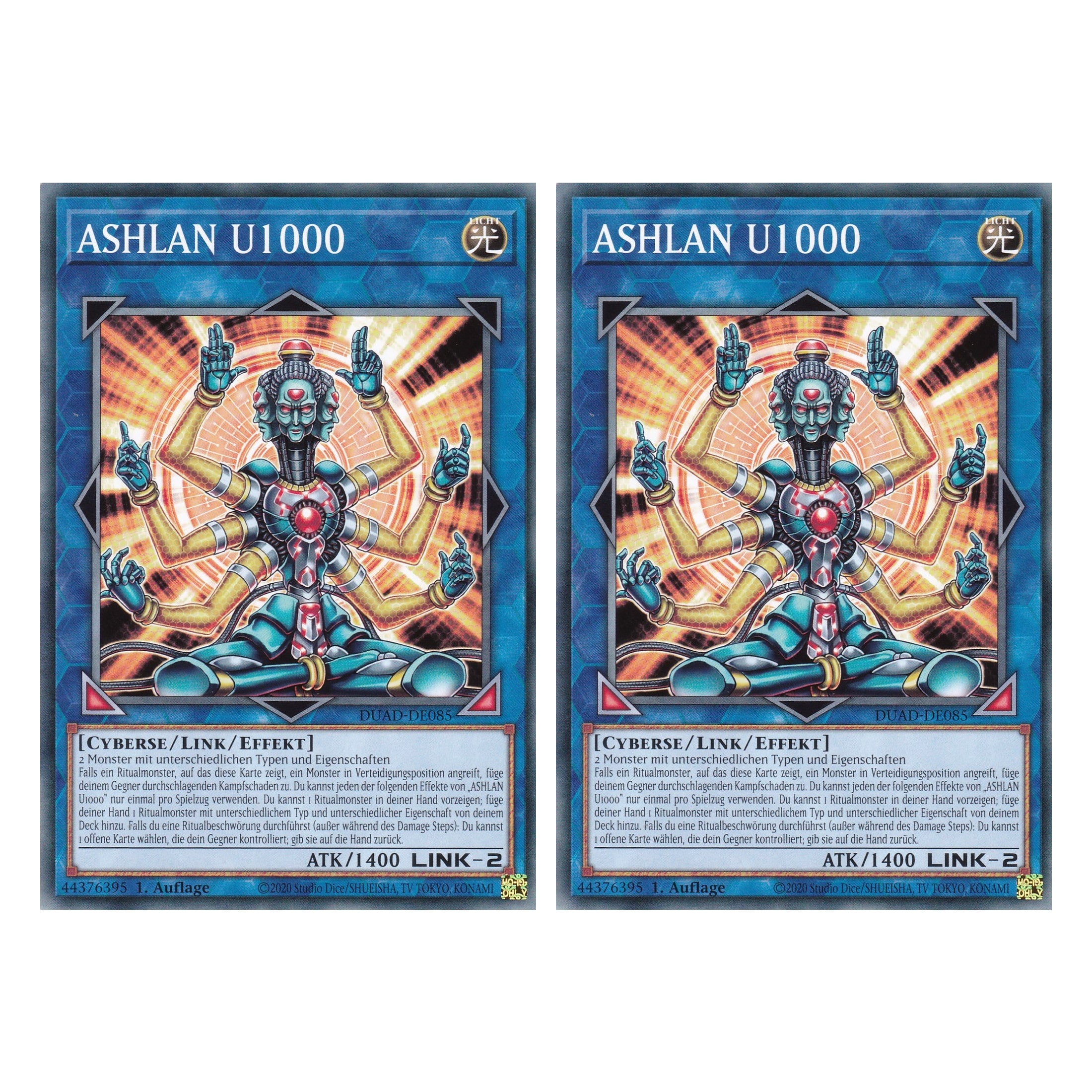 ASHLAN U1000 - DUAD-DE085 - Common - Deutsch - 1. Auflage - Duelist’s Advance - Duo Set (2 Stück) - Yu-Gi-Oh!